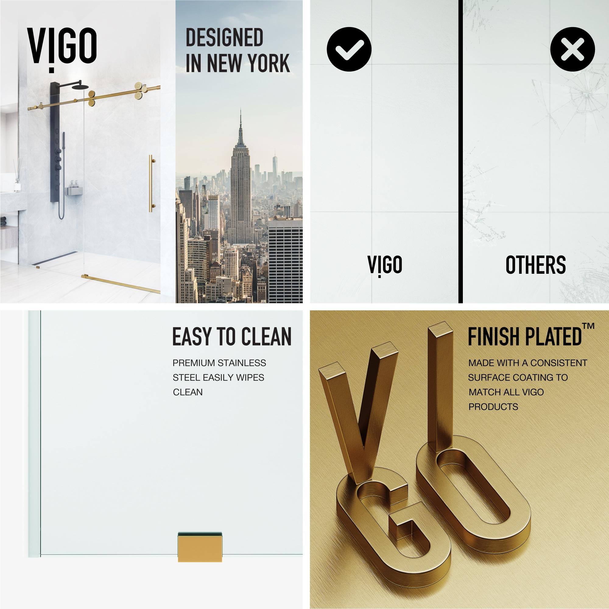 Elan 56-60" W x 74" H Sliding Frameless Shower Door with 3/8" Clear Glass