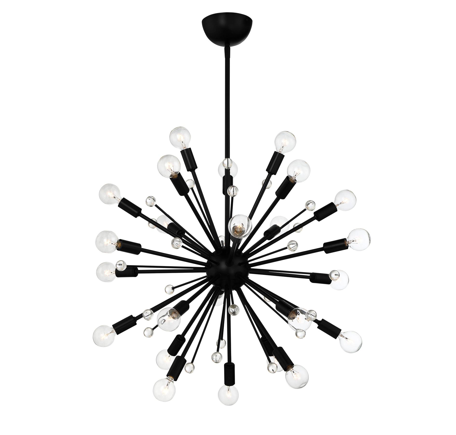 24 Light Metal Dimmable Sputnik Chandelier