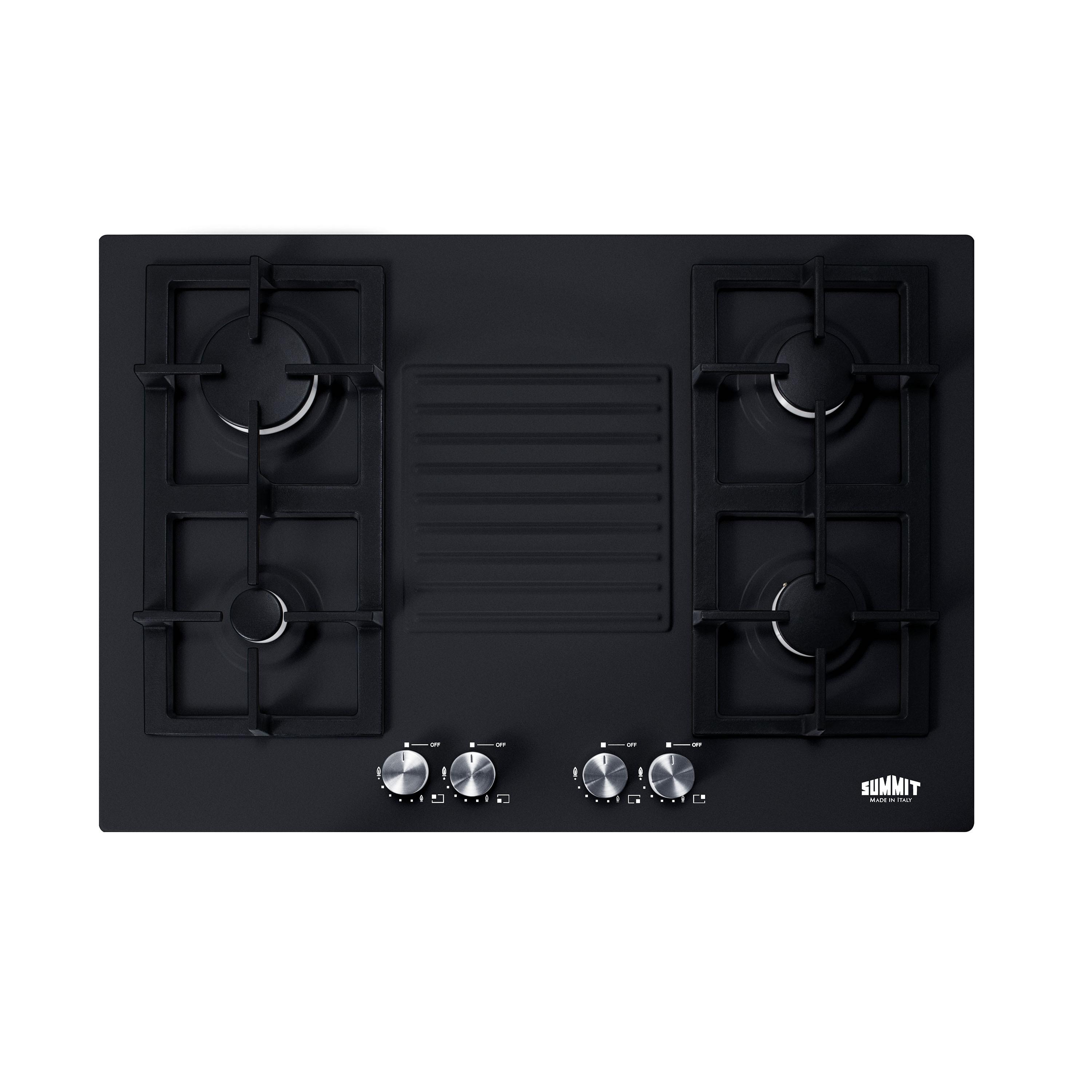 Summit Appliance 30" Black Gas 4 Burner Cooktop