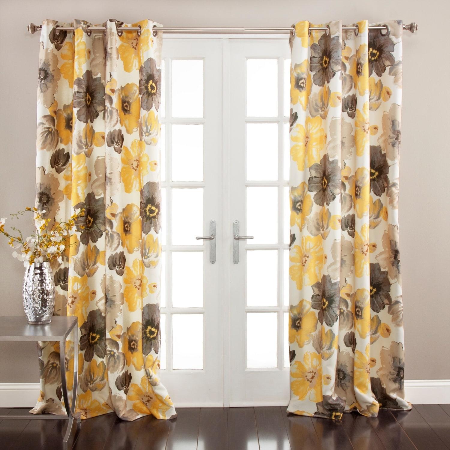 Lush Decor Leah Polyester Room Darkening Curtain Pair (Set of 2)