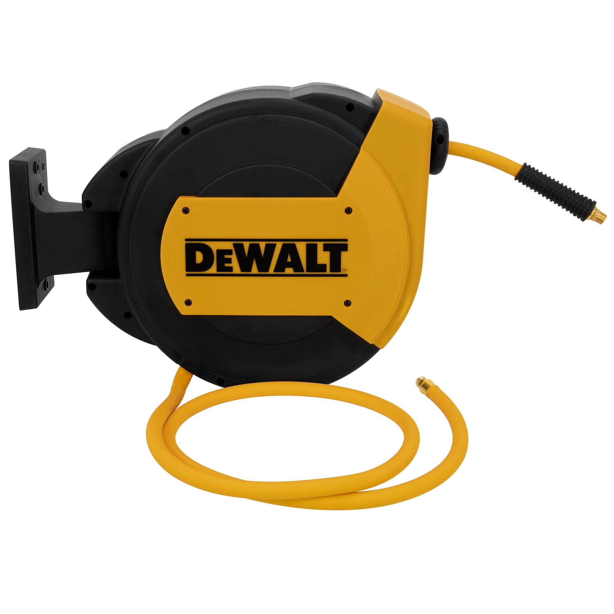DEWALT 3/8 in. x 50 ft. Enclosed Air Hose Reel, Automatic, Retractable Air Hose Reel, 300 PSI MAX, Durable Retractable Air Hose for Efficient Use in Workshops and Garages