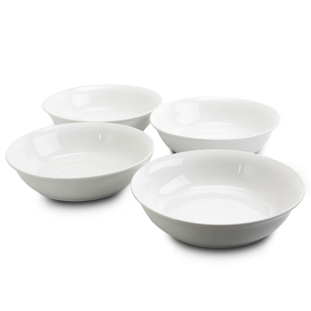 Gibson Home 8.75 Inch White Ceramic Pasta Bowls, Set of 2
