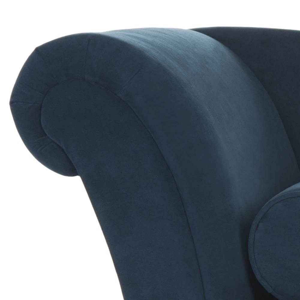 Caiden Vevlet Chaise with Pillow - Navy - Safavieh.
