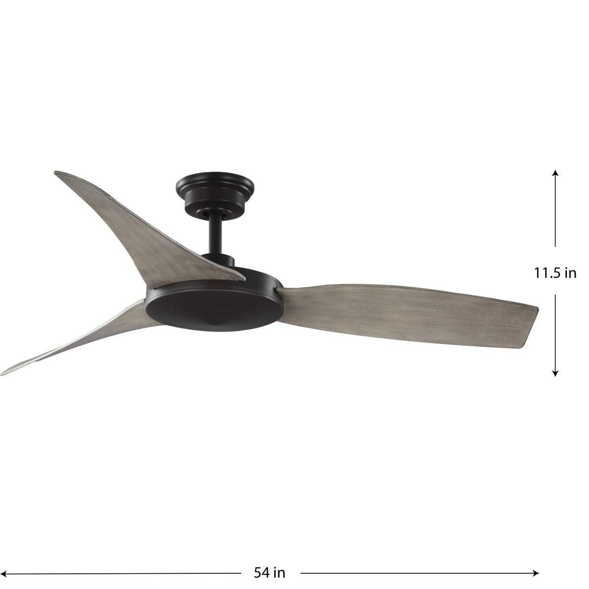 Spicer Collection 54" Three-Blade Antique wood/Antique Bronze Indoor/Outdoor DC Motor Contemporary Ceiling Fan