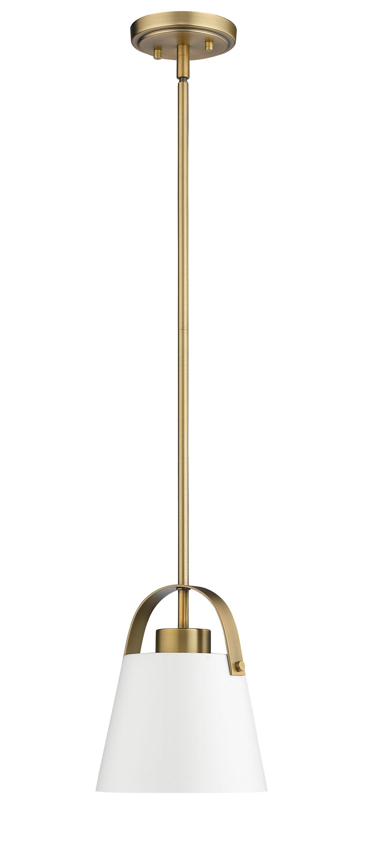 Z-Lite Z-Studio 1 - Light Pendant in  Matte White/Heritage Brass