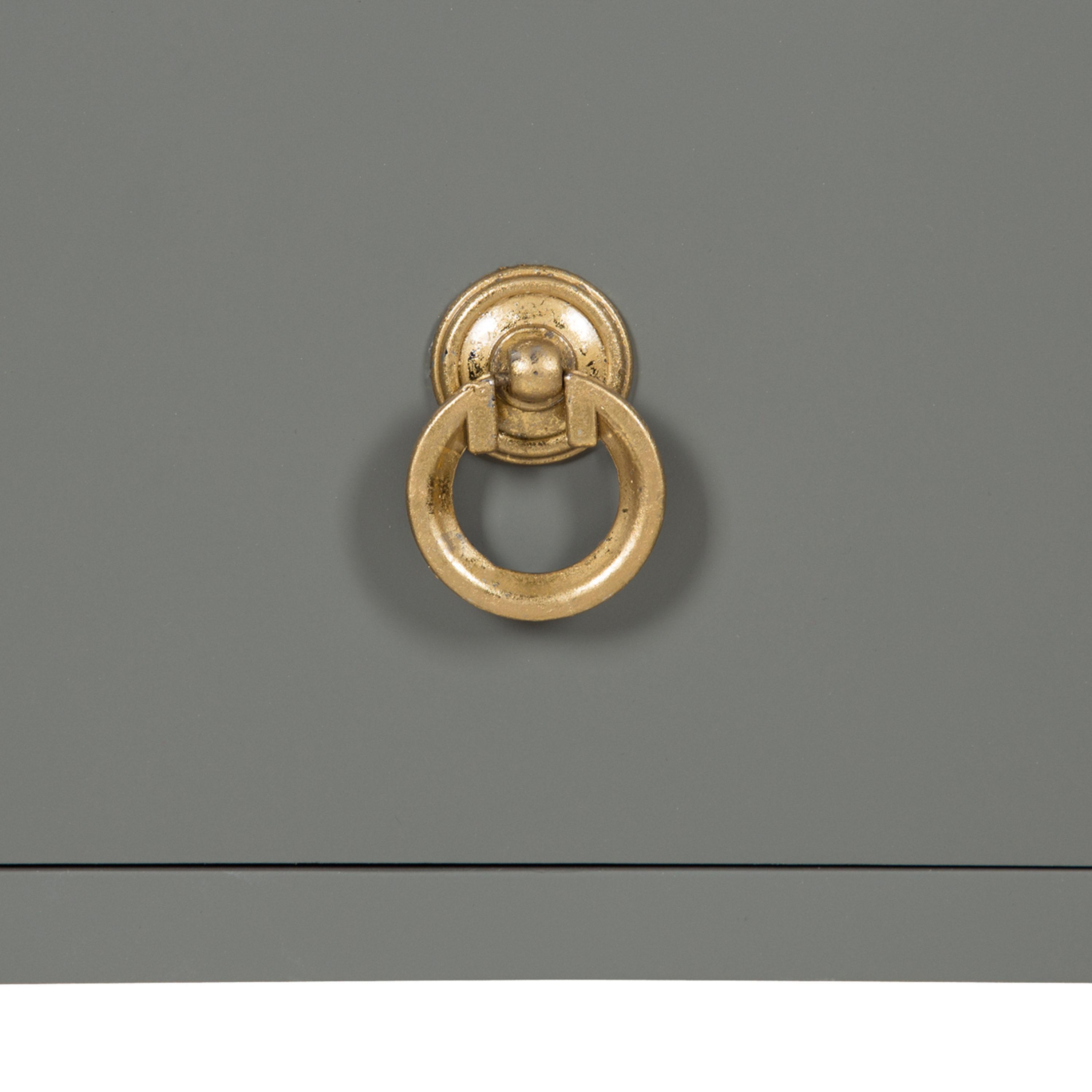 Kate and Laurel Decklyn Square MDF Tea Table, 12x12x30, Gold and Gray
