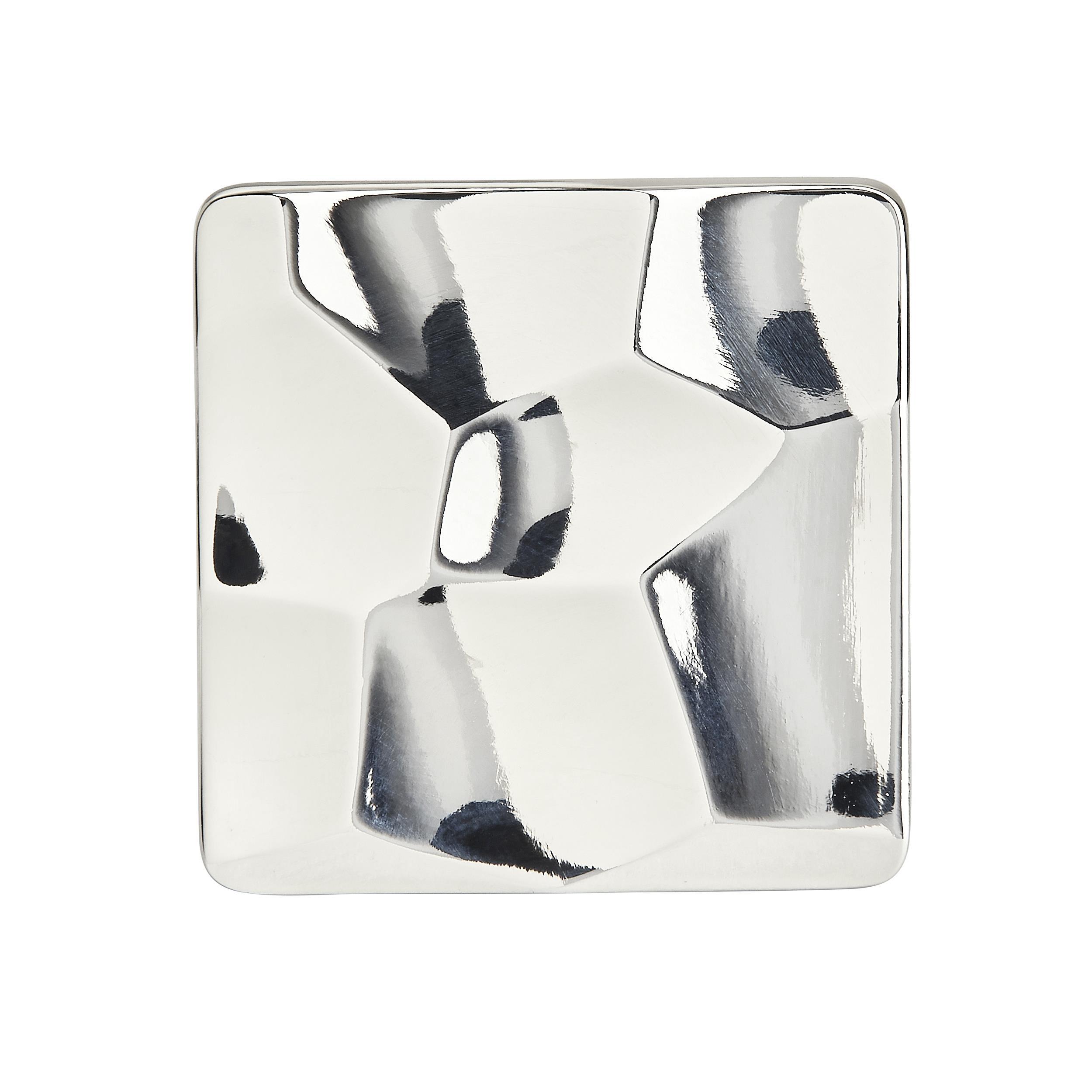 Polished Nickel Square Cabinet Knob with Mounting Hardware