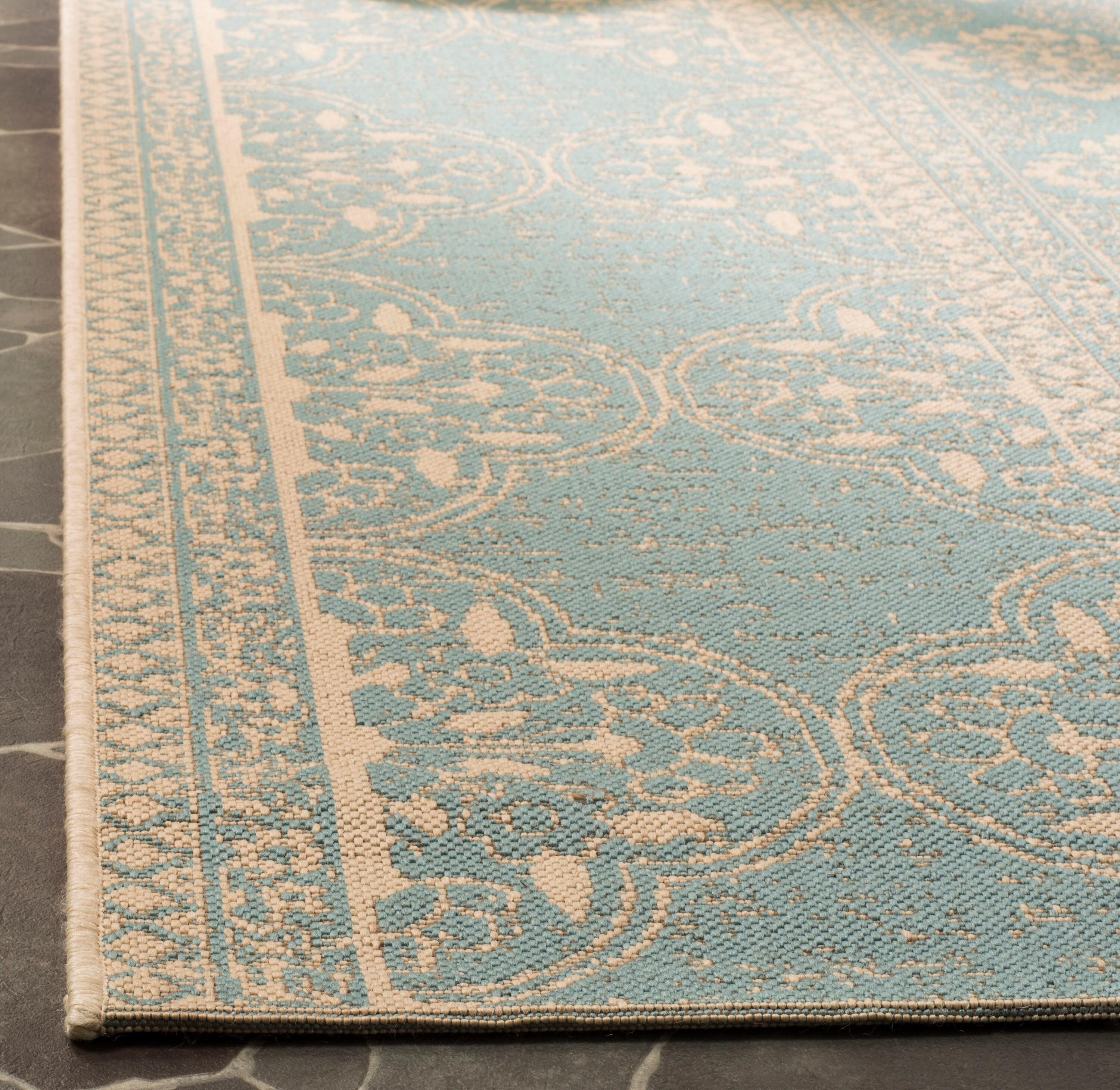 SAFAVIEH Linden Malandra Floral Area Rug, Cream/Aqua, 8' x 10'