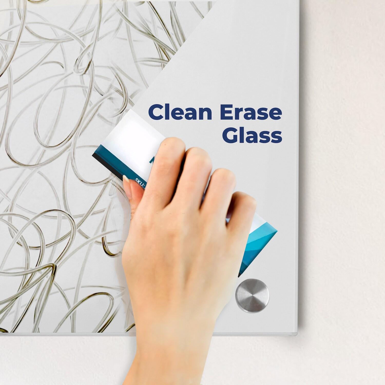 Floating Magnetic Eraser Glass Board 24" X 36" Inches Eased Corners - White Low Iron Glass