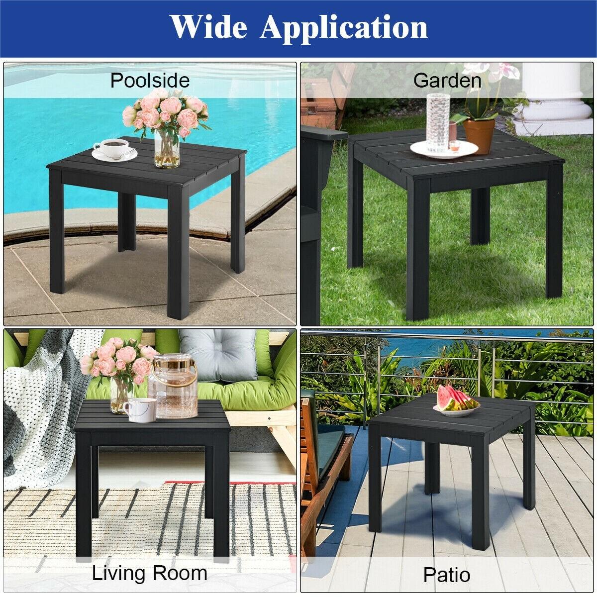Latitude Run® Wooden Square Patio Coffee Bistro Table