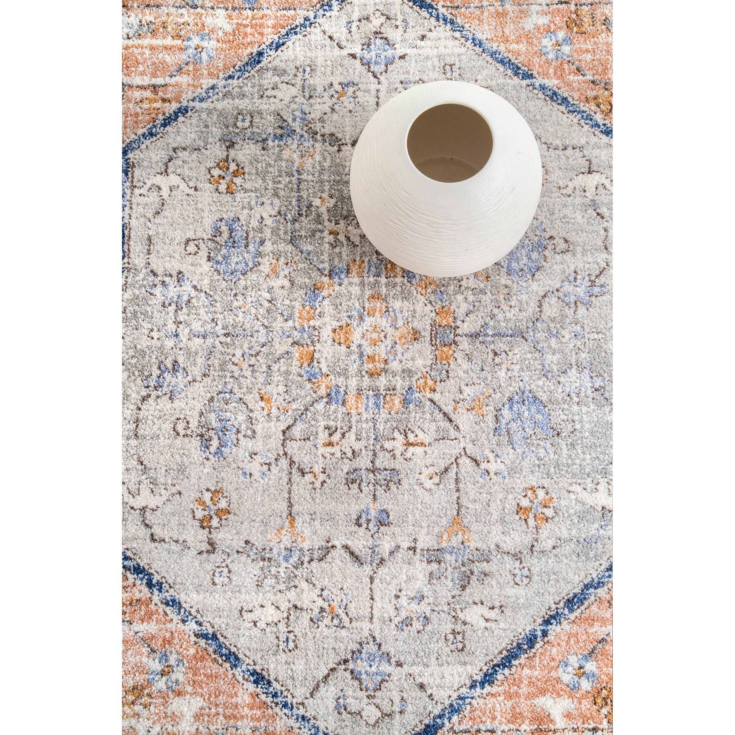 Nuloom Jacquie Pet Friendly Machine Washable Vintage Floral Area Rug, 8' x 10', Peach
