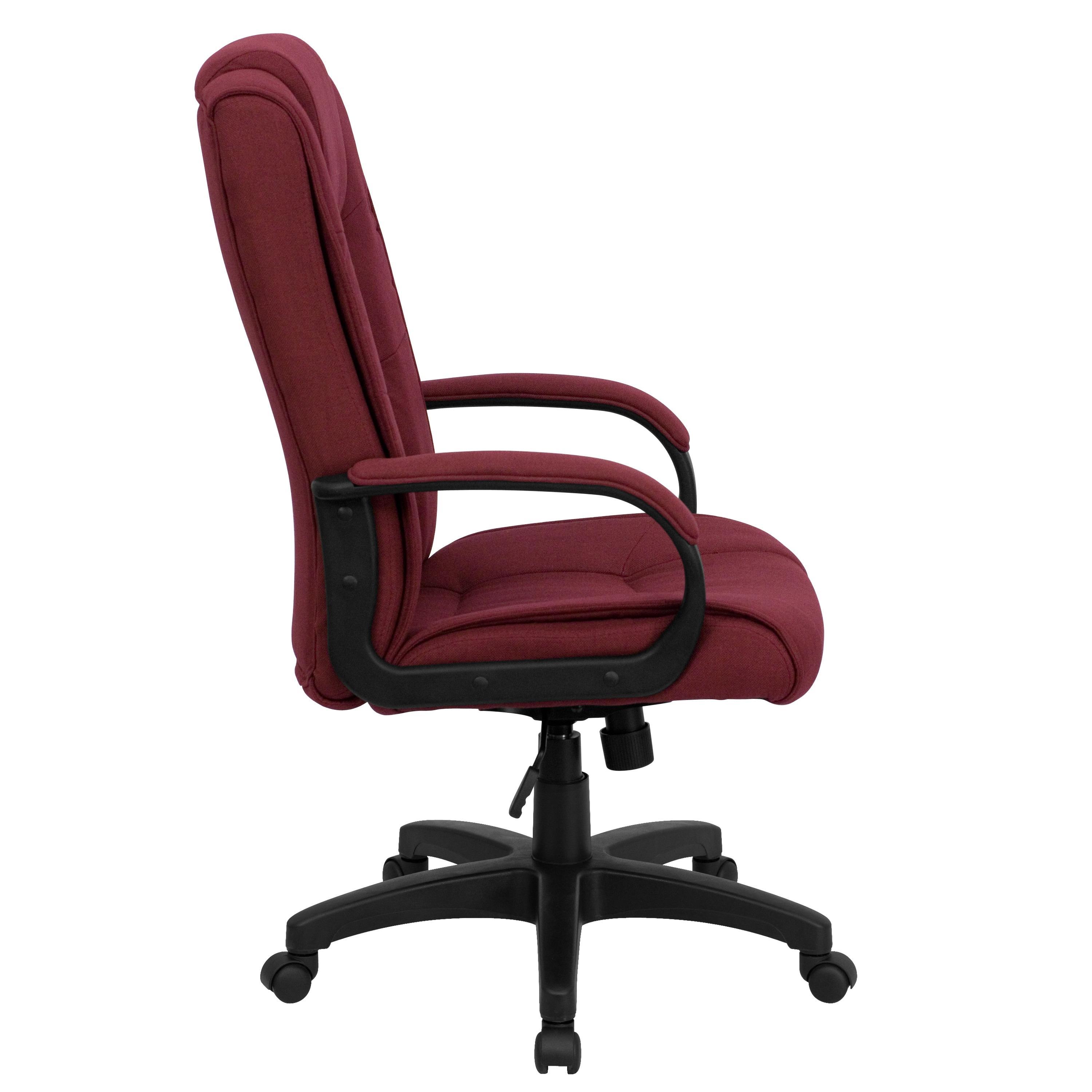 Flash Furniture Jessica High Back Burgundy Fabric Executive Swivel Office Chair with Arms