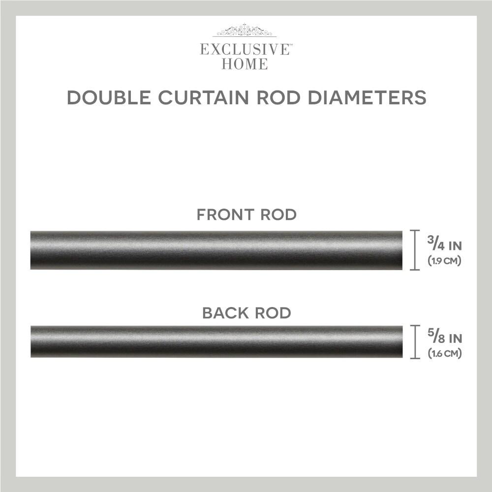 Exclusive Home 83.5"-120" Fetter Curtain Rod - Gunmetal: Adjustable Iron Single Rod, Matte Finish, 25 lb Capacity
