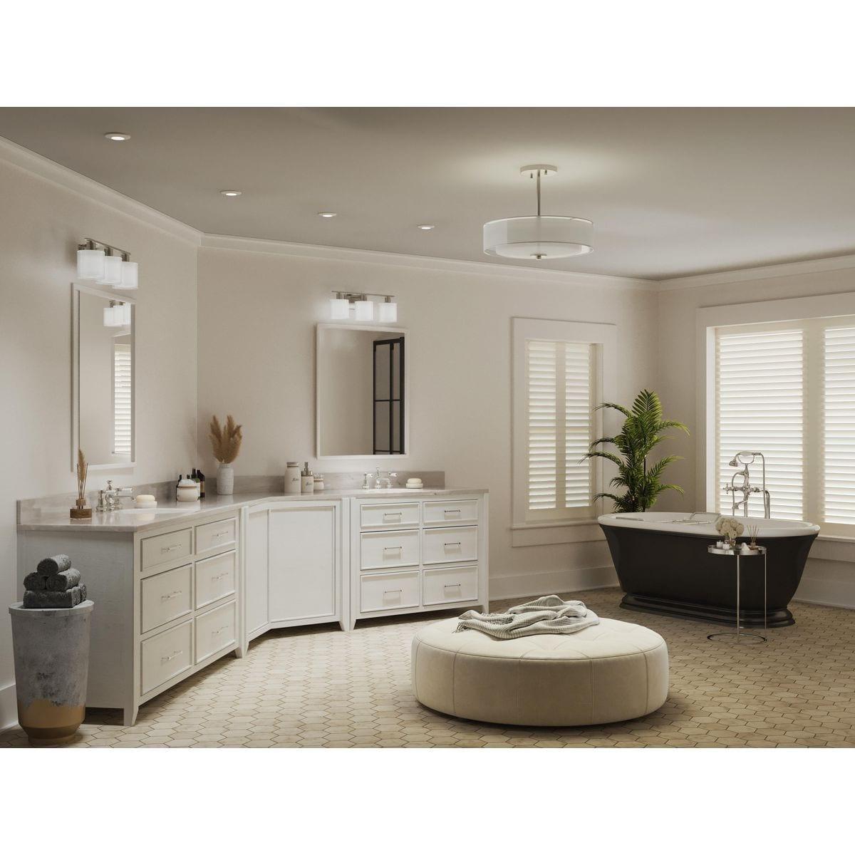 Progress Lighting, Invite Collection, 3-Light Semi-Flush Mount, Brushed Nickel, Sheer Mylar Shade
