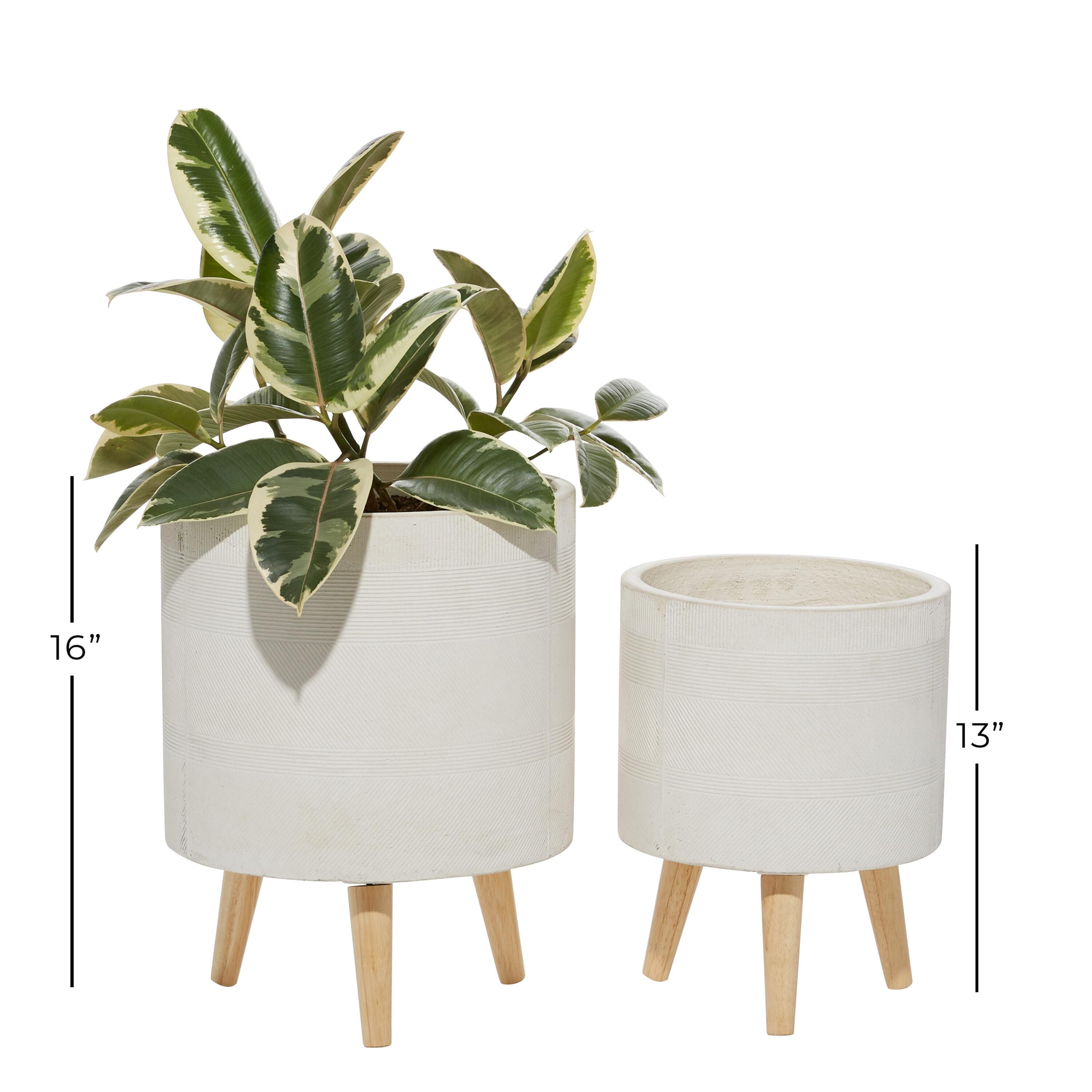 Set of 2 Cylindrical Fiberclay Planters - Olivia & May