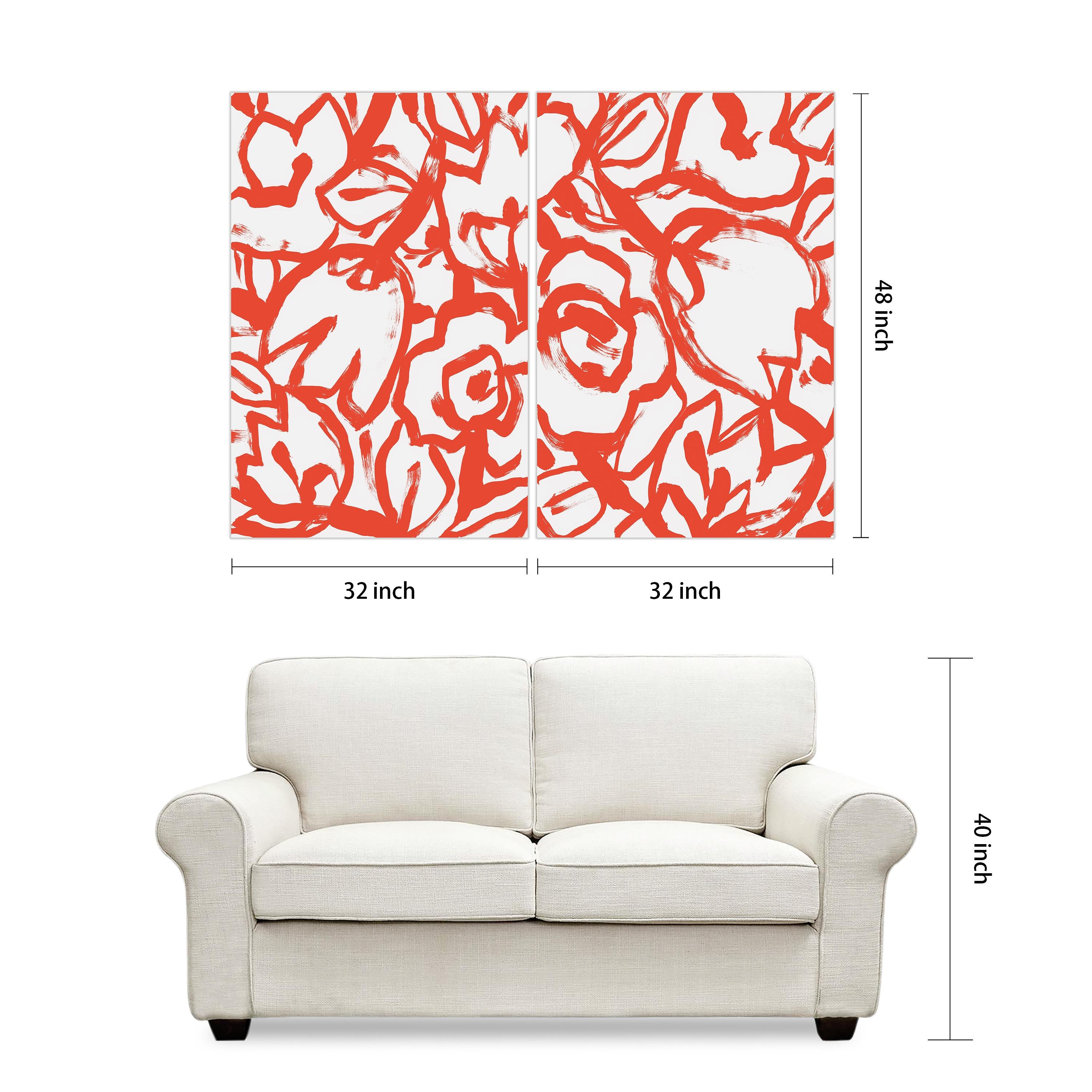 Empire Art Direct " Scarlet Blooms I & II " 2 - Pieces