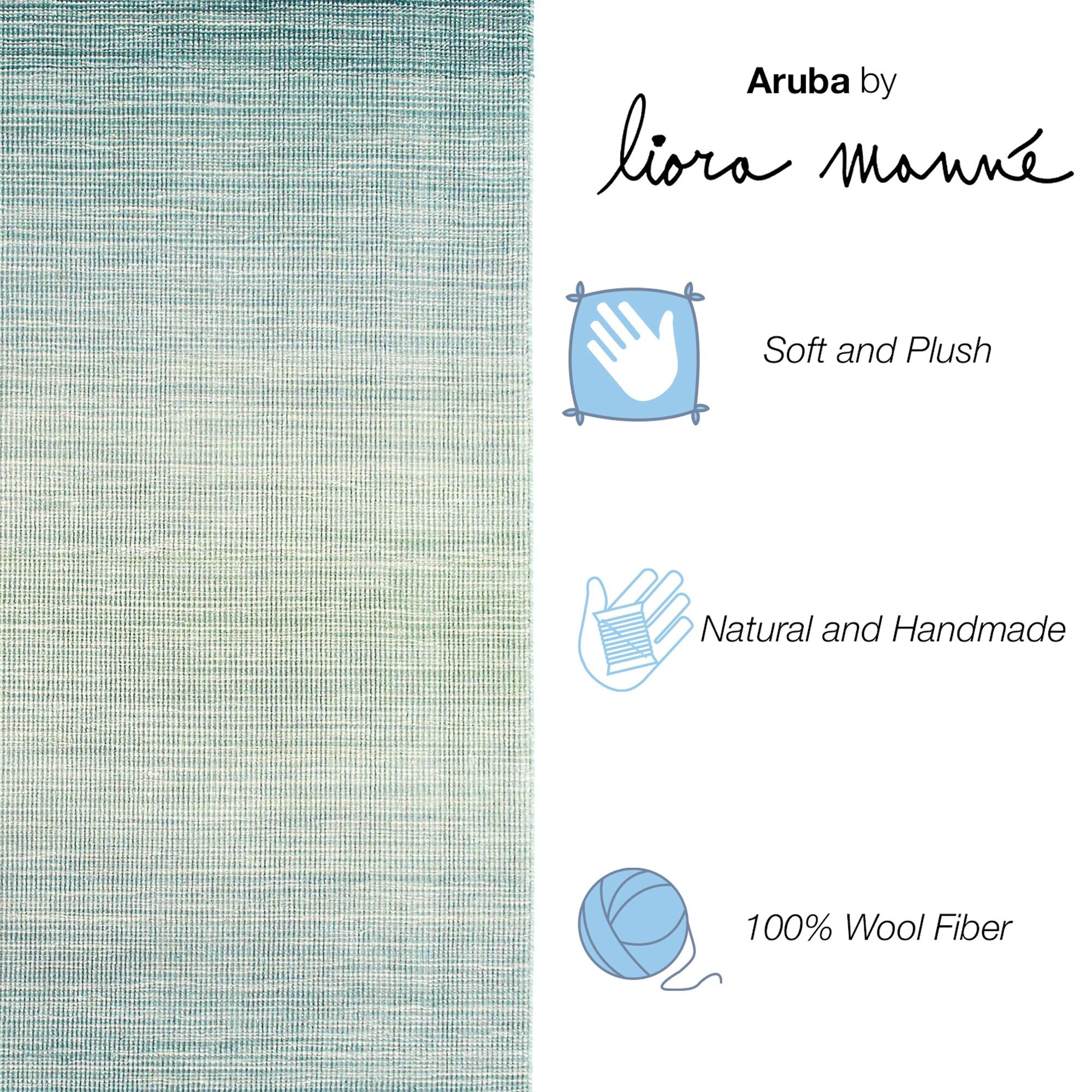 Myhre Ombre Handmade Hand-Loomed Wool Aqua Area Rug