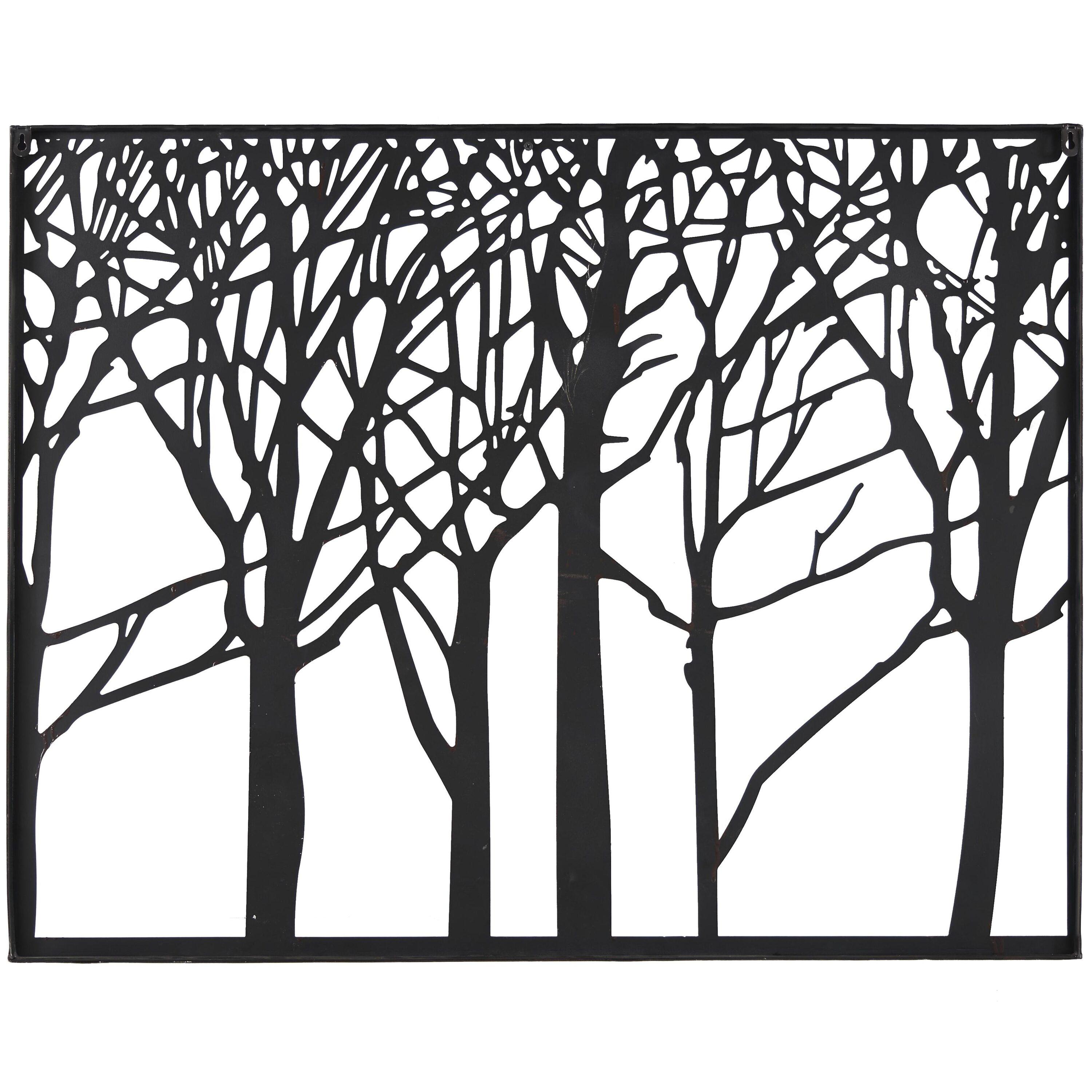 DecMode Black Metal Tree Wall Decor