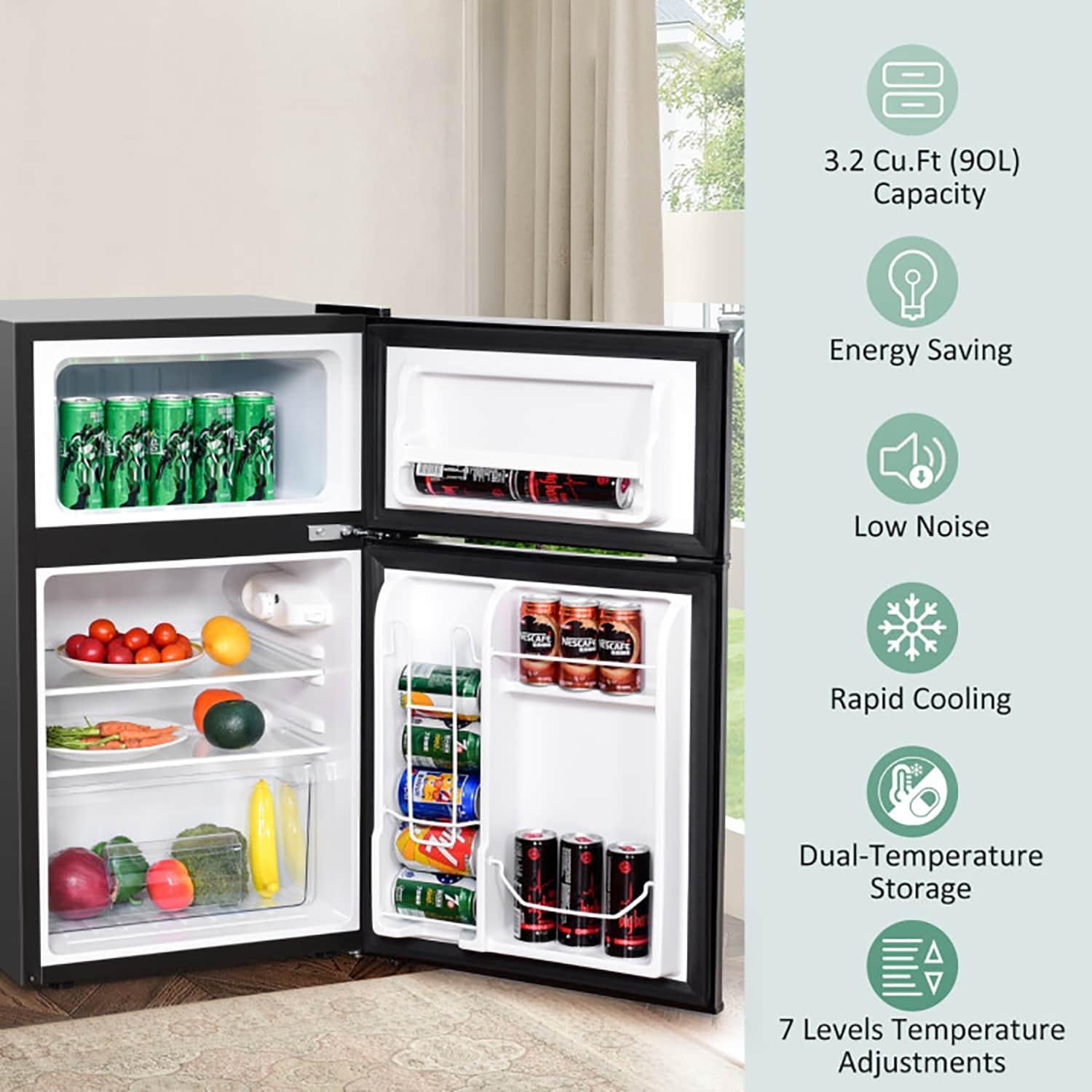 FORCLOVER FORCLOVER 3.2 Cubic Feet Freestanding Mini Fridge with Freezer