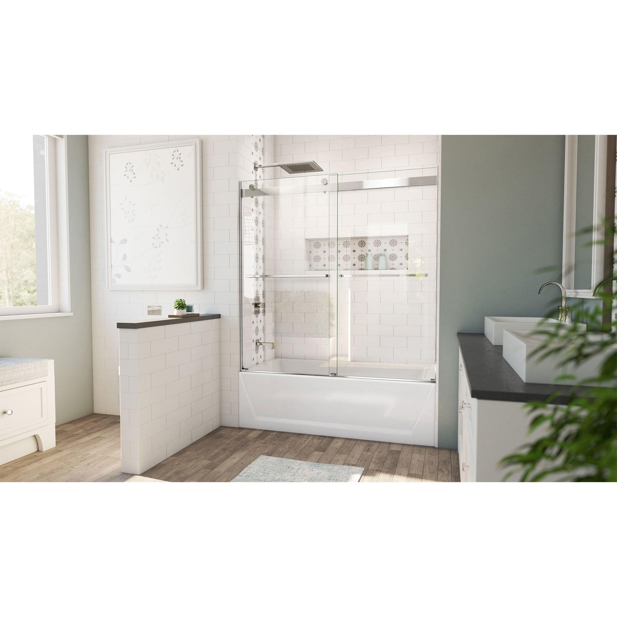 Essence 56" W x 60" H Reversible Frameless Tub Door with ClearMax™ Technology