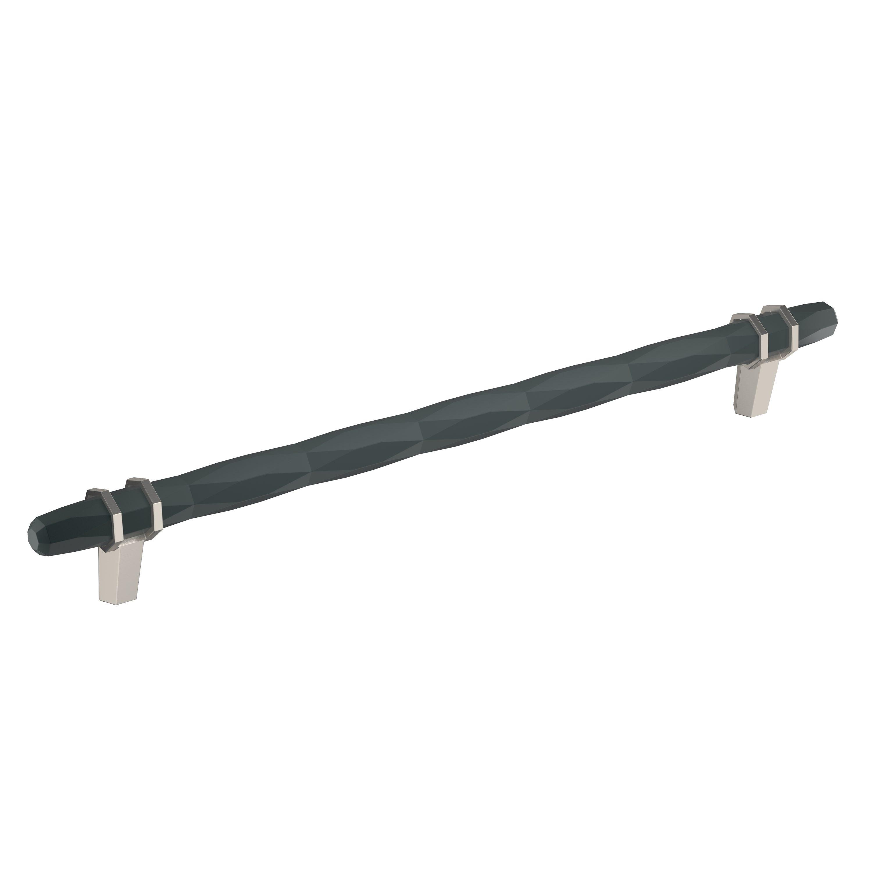 Amerock London 10-1/16 inch (256mm) Center-to-Center Black Bronze/Satin Nickel Cabinet Pull