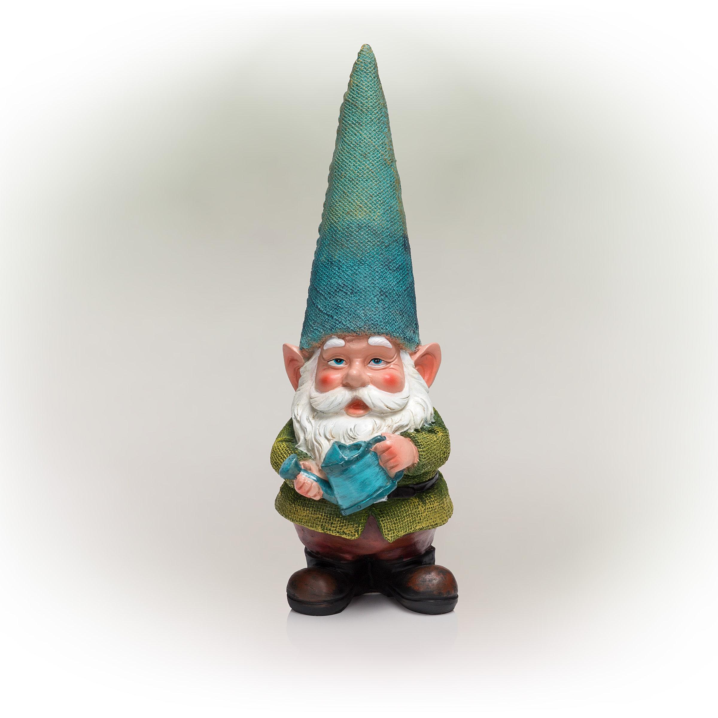 15" Multicolor Polyresin Garden Gnome with Watering Can