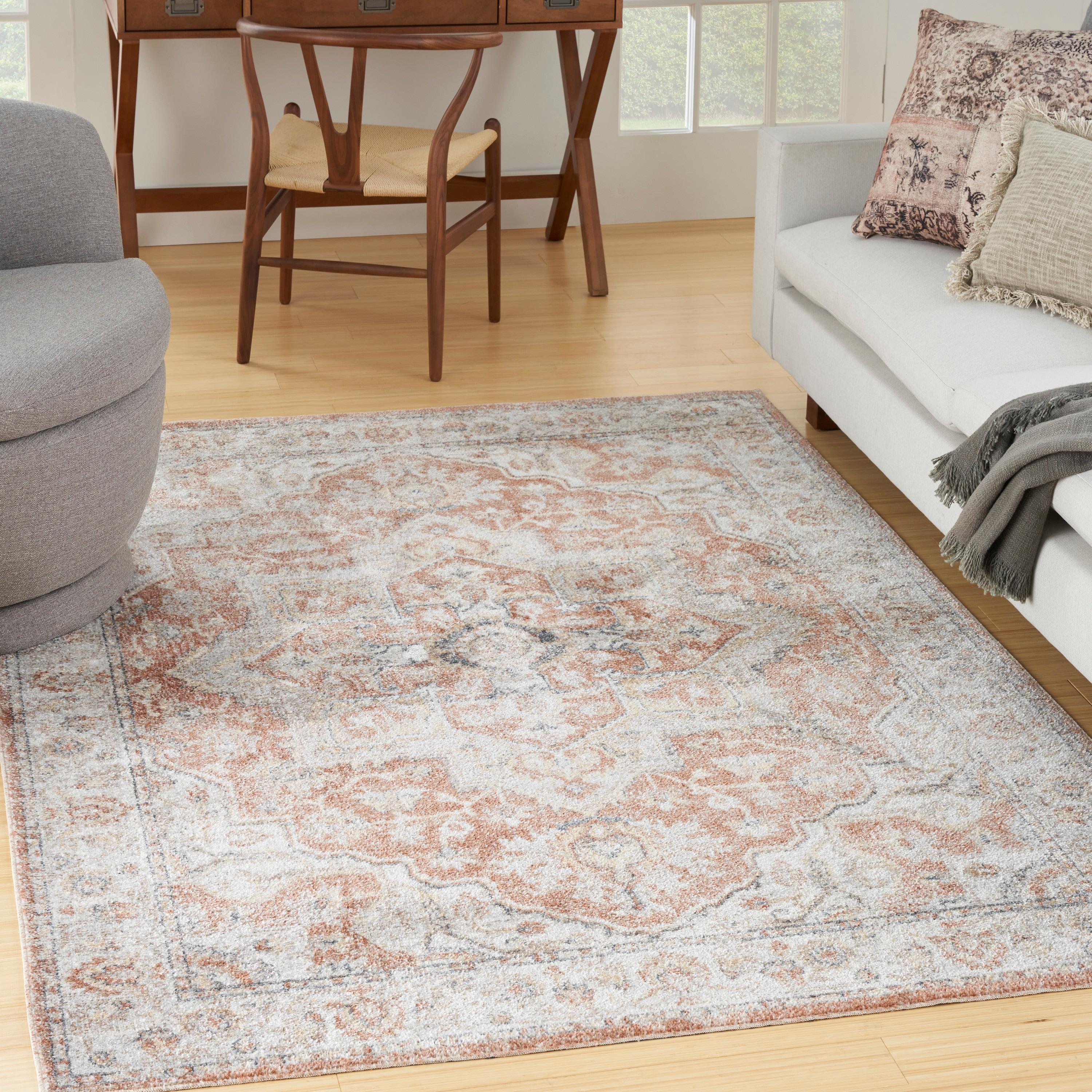 Nourison Astra Machine Washable Vintage Medallion Indoor Rug Gold/Multicolor 5'3" x 7'