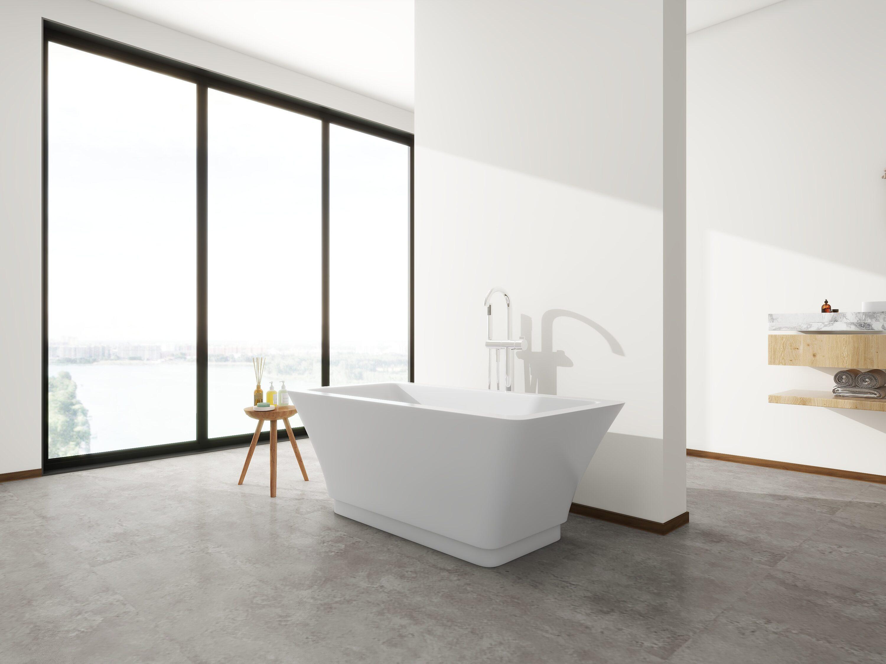 Orion 59'' x 30'' Freestanding Soaking Acrylic Bathtub