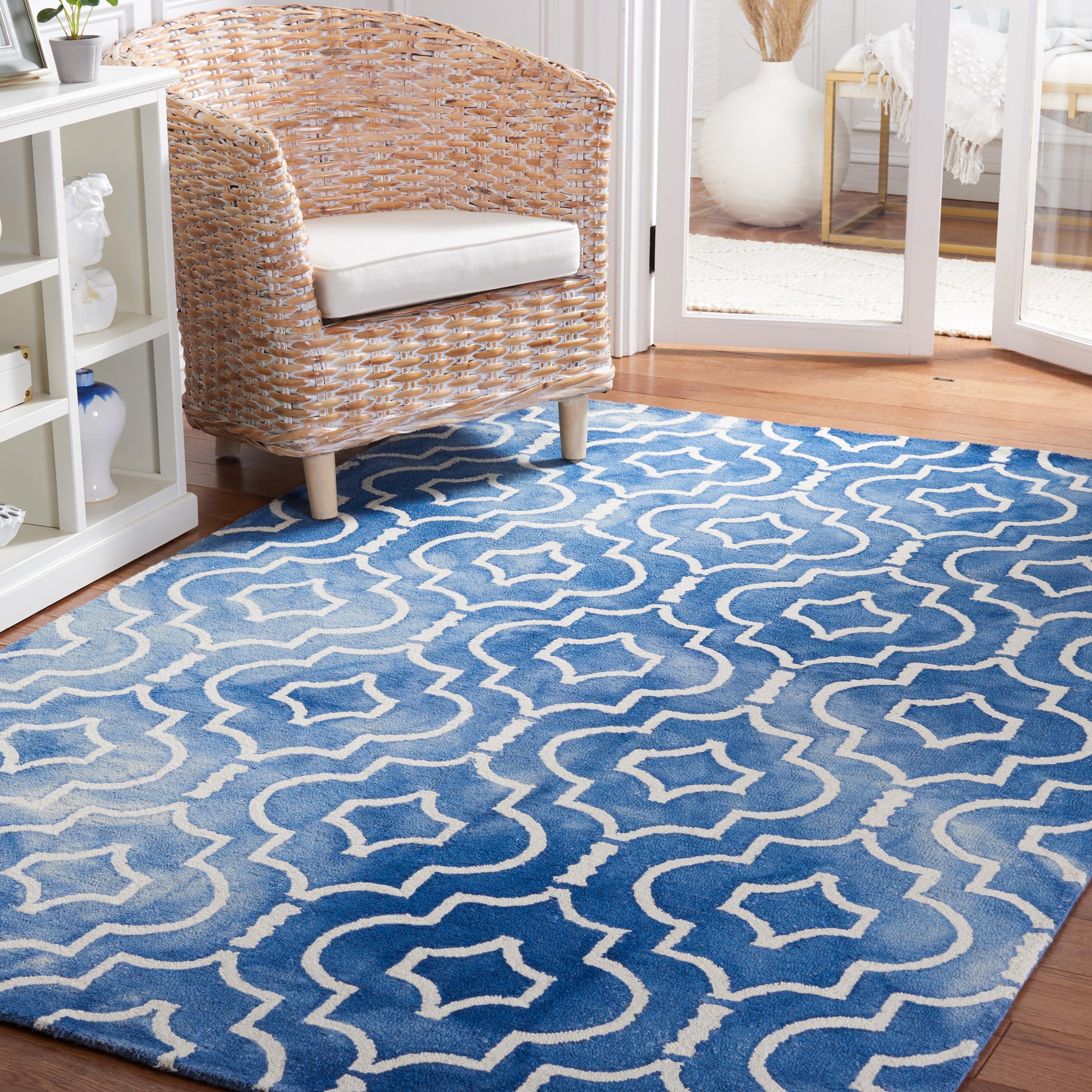 Dip Dye DDY538 Hand Tufted Accent Rug - Blue/Ivory - 3'x5' - Safavieh.