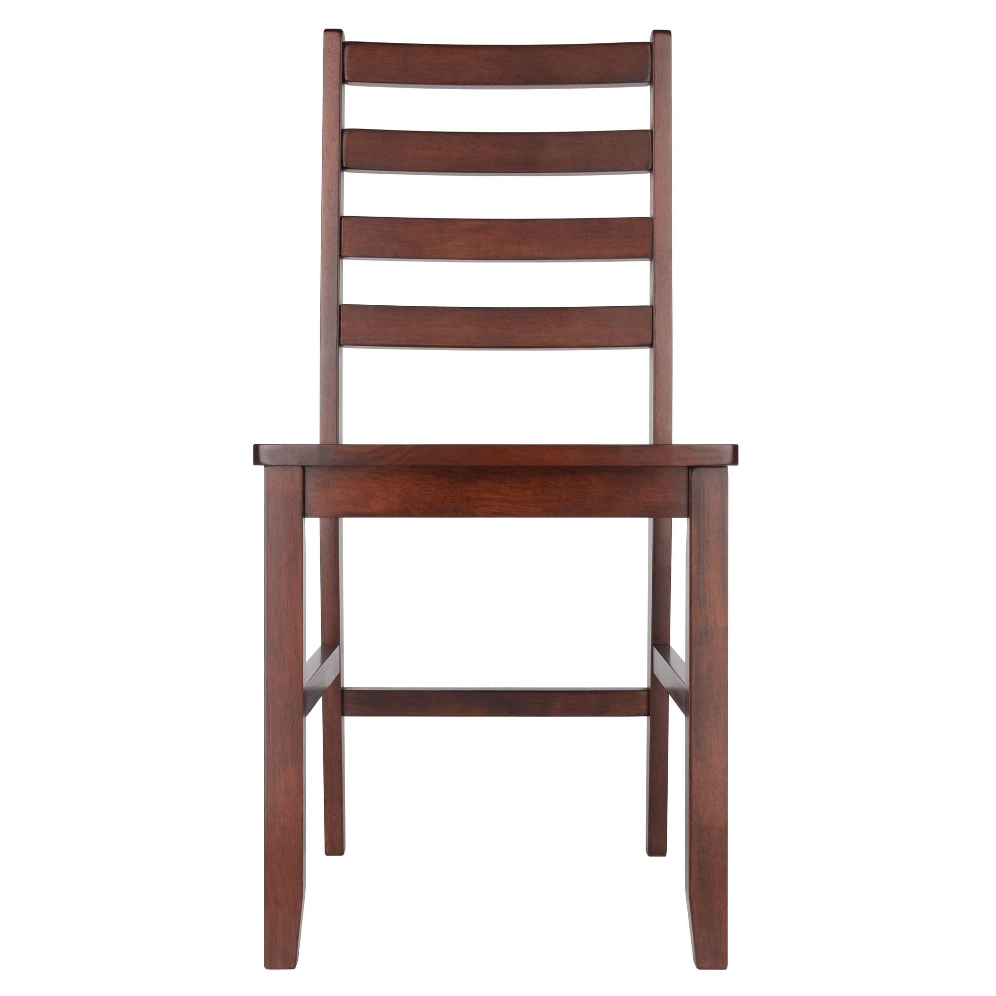 Winsome Wood Hamilton Ladder- Back Dining Chairs, 2-Pc Set, Walnut Finish