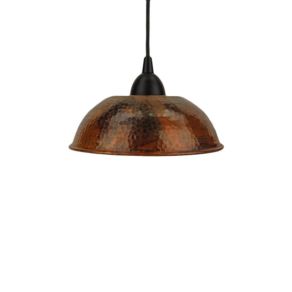 Premier Copper Products L200db Hammered Copper 8-1/2" Wide Mini Pendant - Bronze