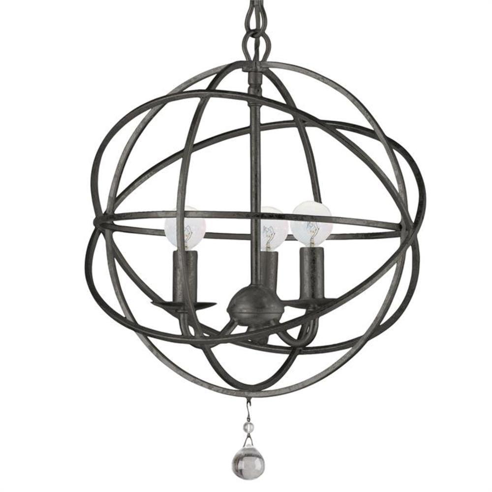 Crystorama Lighting - Three Light Mini Chandelier - Mini Chandelier - Solaris -