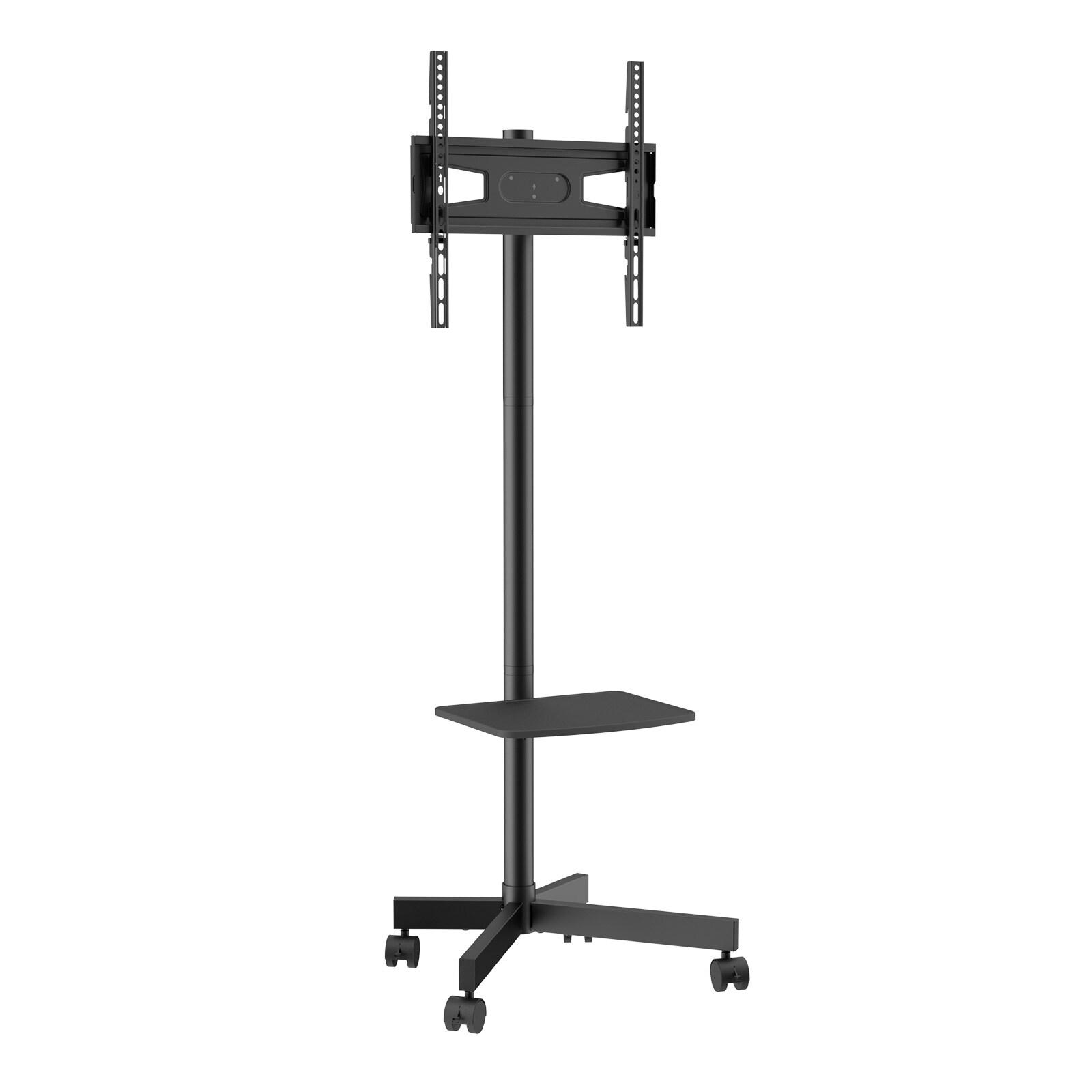 VEVOR Mobile TV Stand, Mobile TV Cart for 23 to 60 inch TVs, Height Adjustable Portable TV Stand with Wheels, with A Tray for Audio-Visual Devices