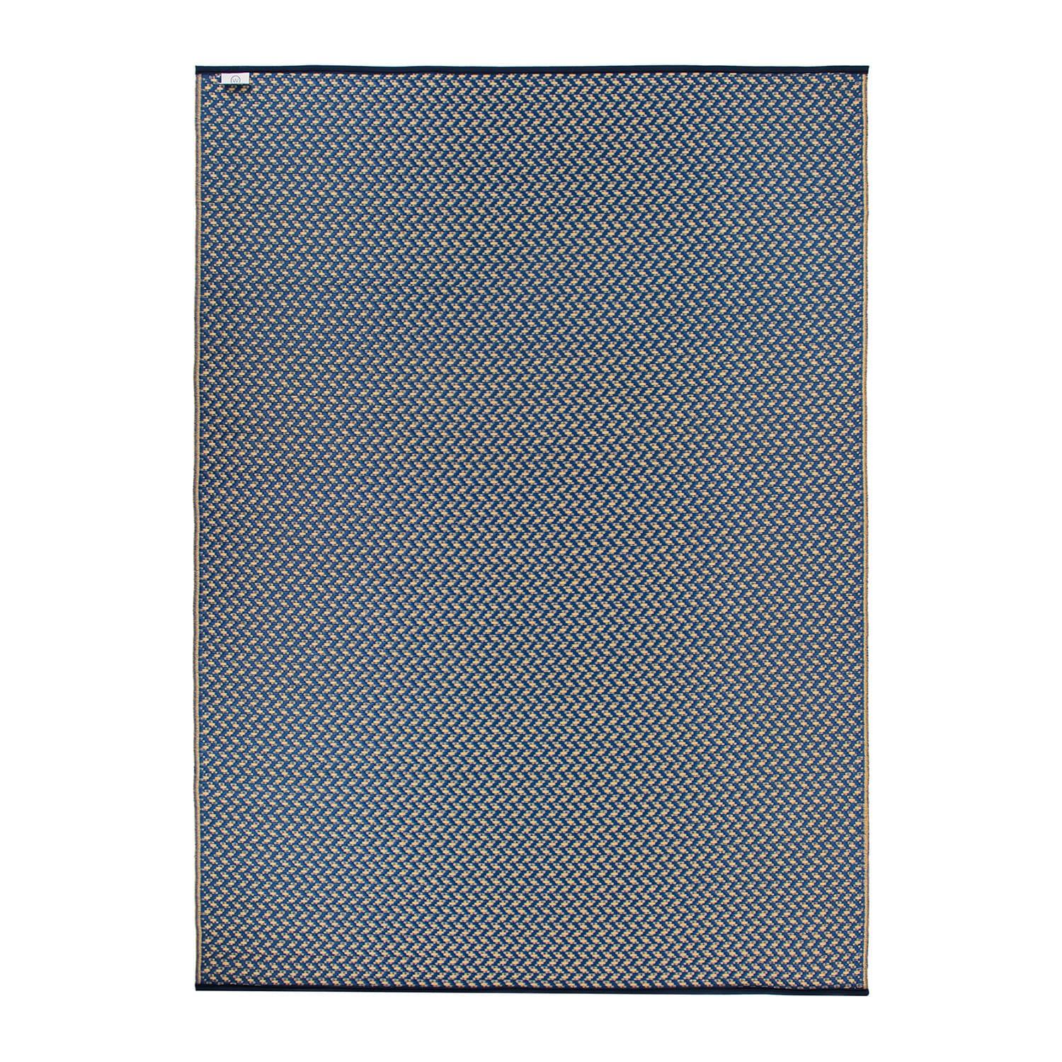 World Rug Gallery Contemporay Solid Reversible Plastic Indoor and Outdoor Rugs - NAVY 5' X 7'