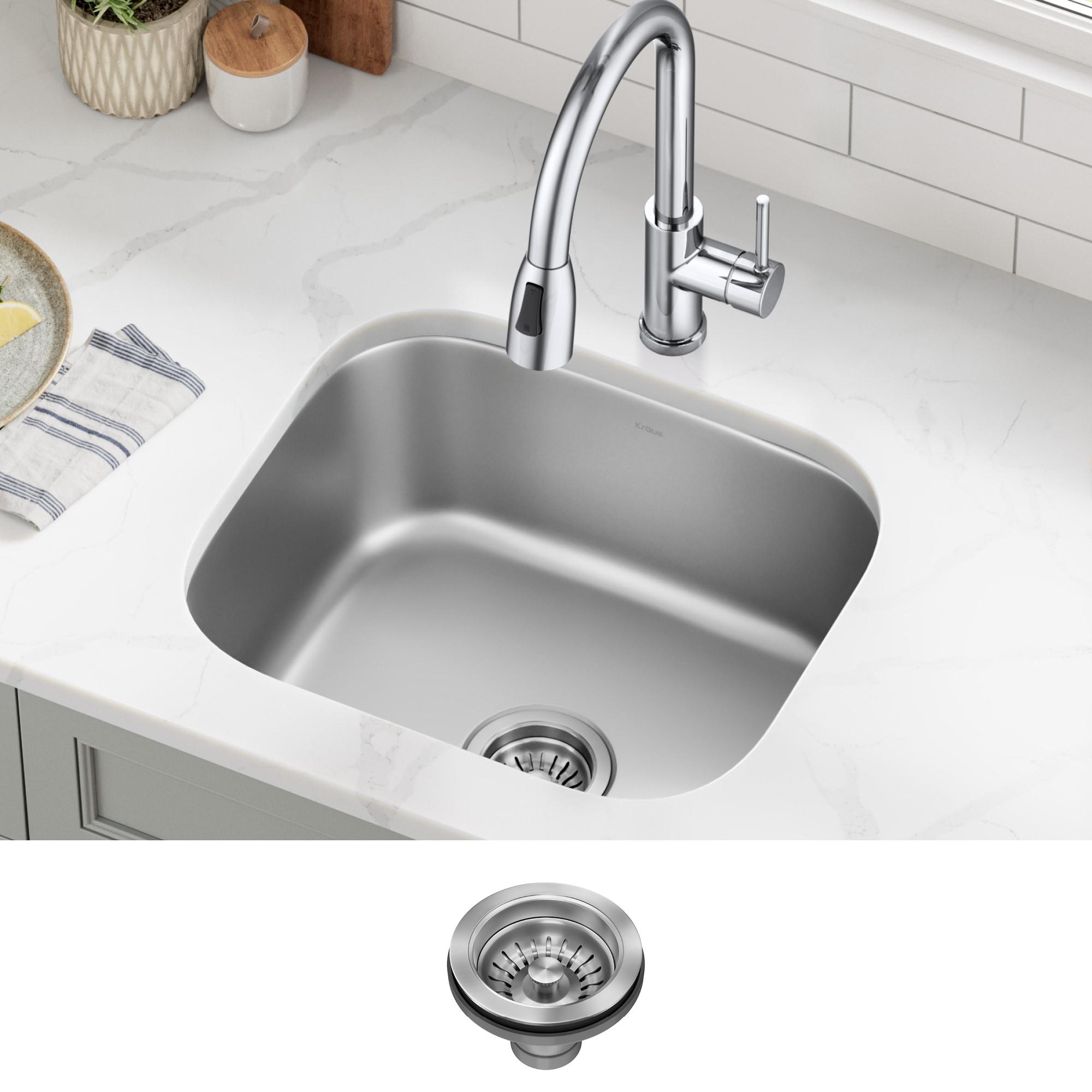 KRAUS Premier Undermount Single Bowl 18-Gauge Stainless Steel Kitchen Sink