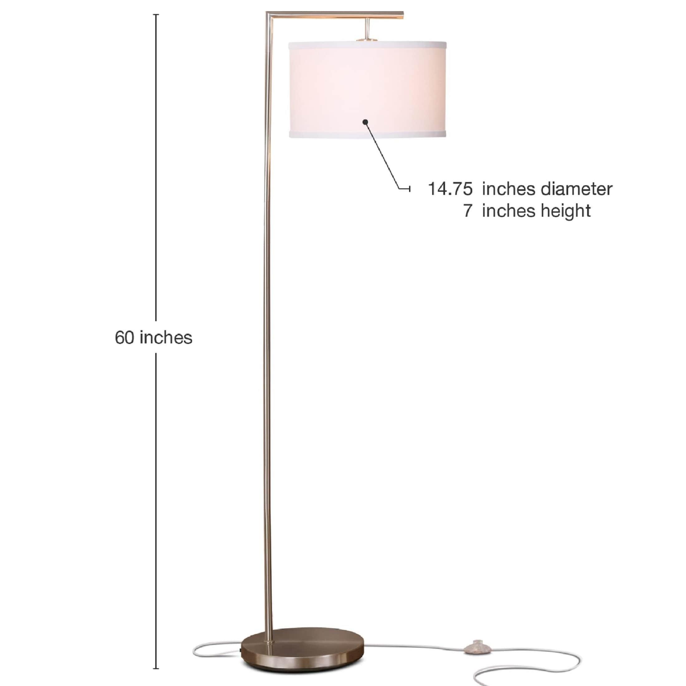 Montage Modern 60 in. Mid-Century Modern LED Floor Lamp with Fabric Drum Shade