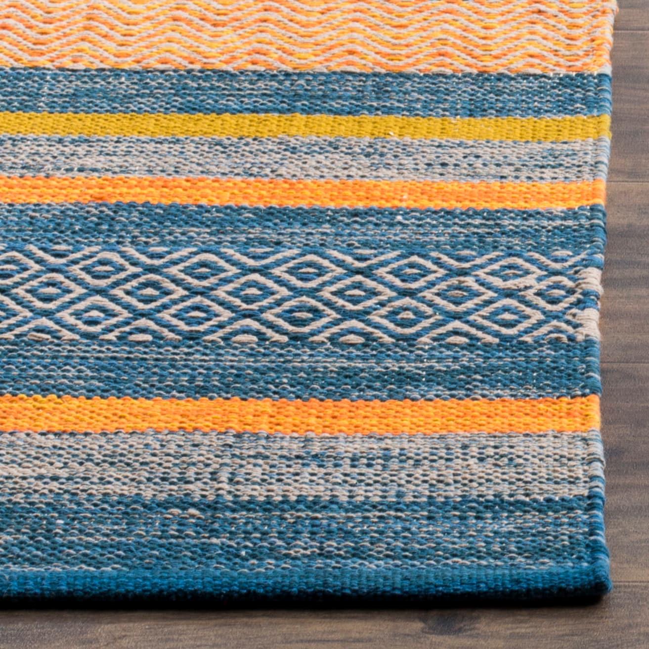 Montauk MTK213 Hand Woven Indoor Area Rug - Blue/Orange - 5'x8' - Safavieh.