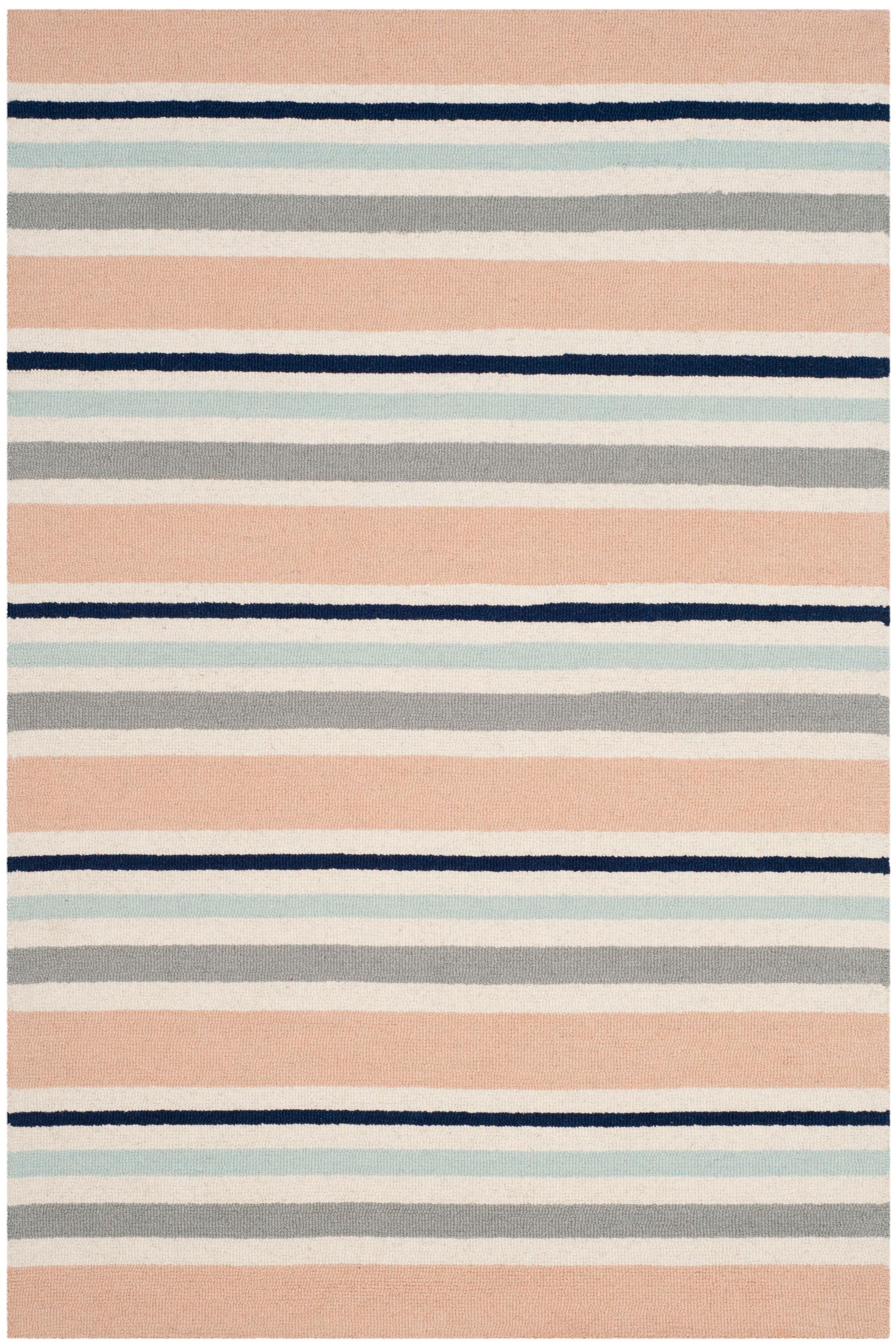 Safavieh Kids Multi Stripe SFK916 Hand Tufted Indoor Accent Rug - Ivory/Multi - 4'x6' - Safavieh