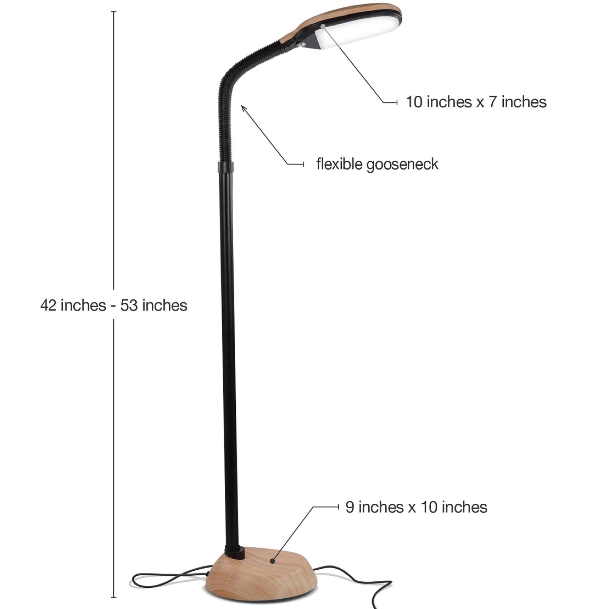 Brightech Litespan 53 in. Industrial Dimmable LED Floor Lamp with Height Adjustable Gooseneck Head