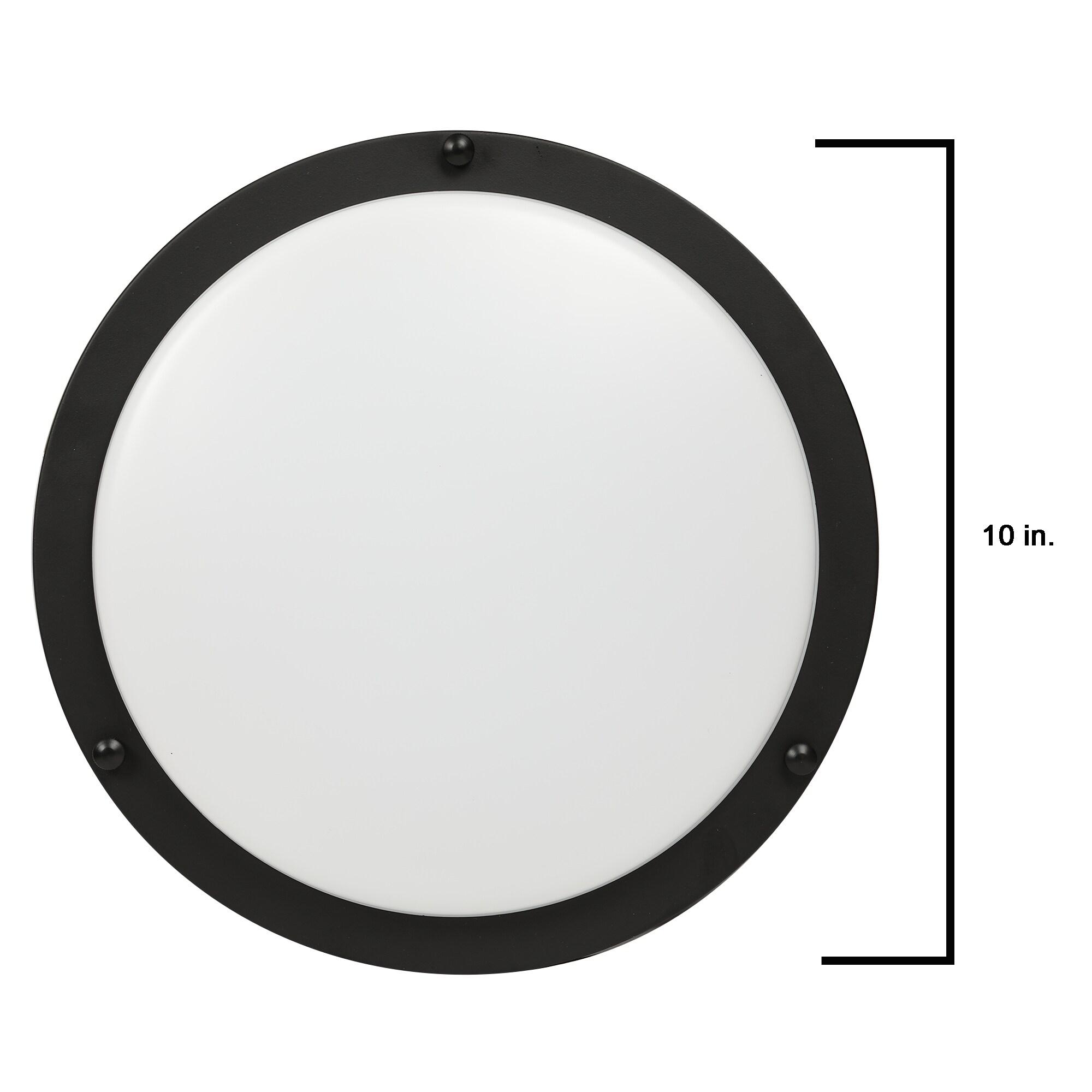 DESIGNERS FOUNTAIN Flush Mount Ceiling Light, 10 Inch Round LED DC Lighting Fixture Kitchen, Bedroom, Bathroom, and Hallway, Dimmable, 1150 Lumens, 3000K/4000K/5000K, Matte Black, EV1410C3C-43