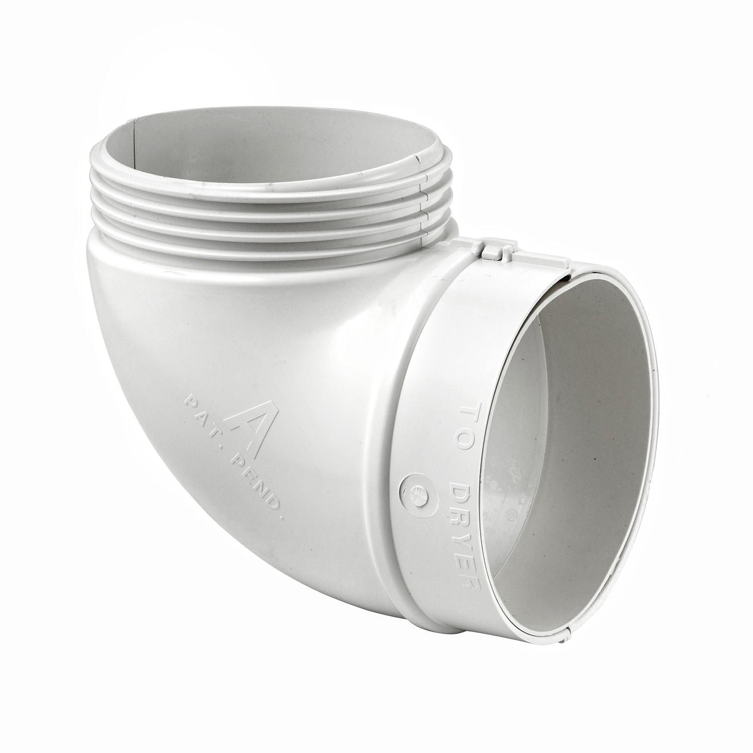 Lambro 4 In. ABS White Plastic Quick Fit Dryer Exhaust Elbow 3003L