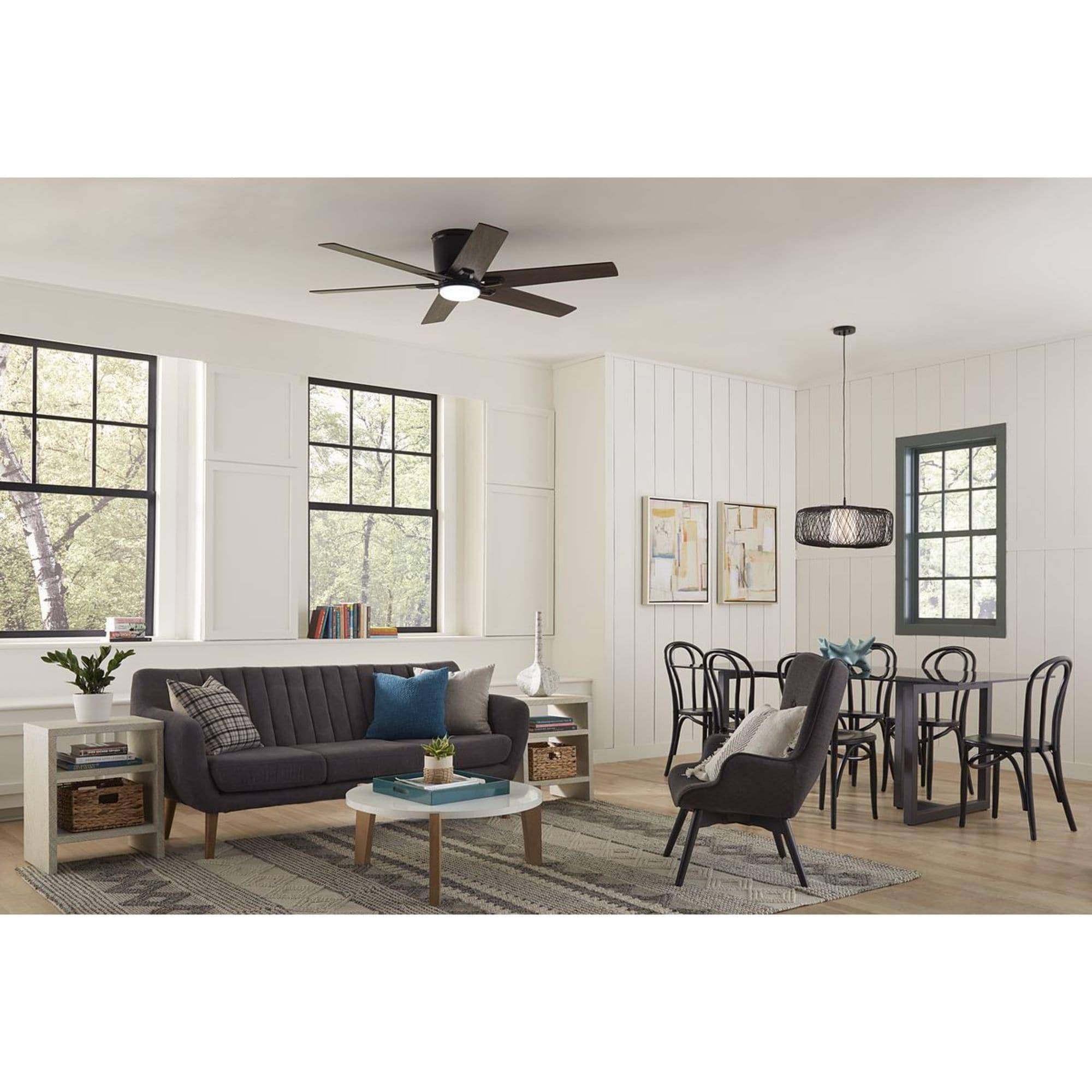 Progress Lighting - Bexar - 6 Blade Flush Mount Ceiling Fan with Light Kit-11.5