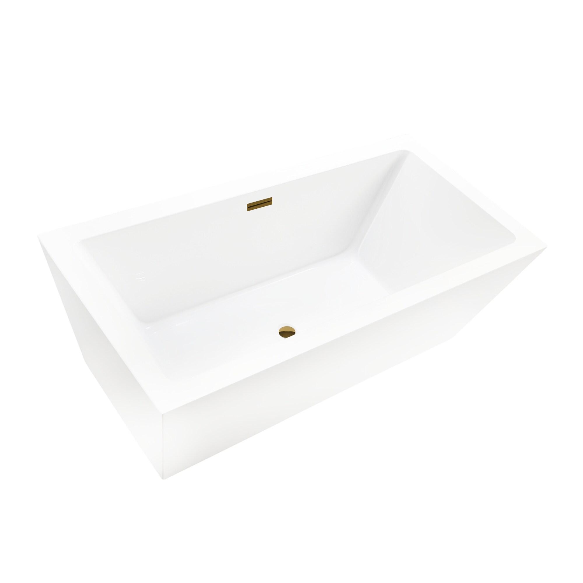Elena 59" x 30" Freestanding Soaking Acrylic Bathtub