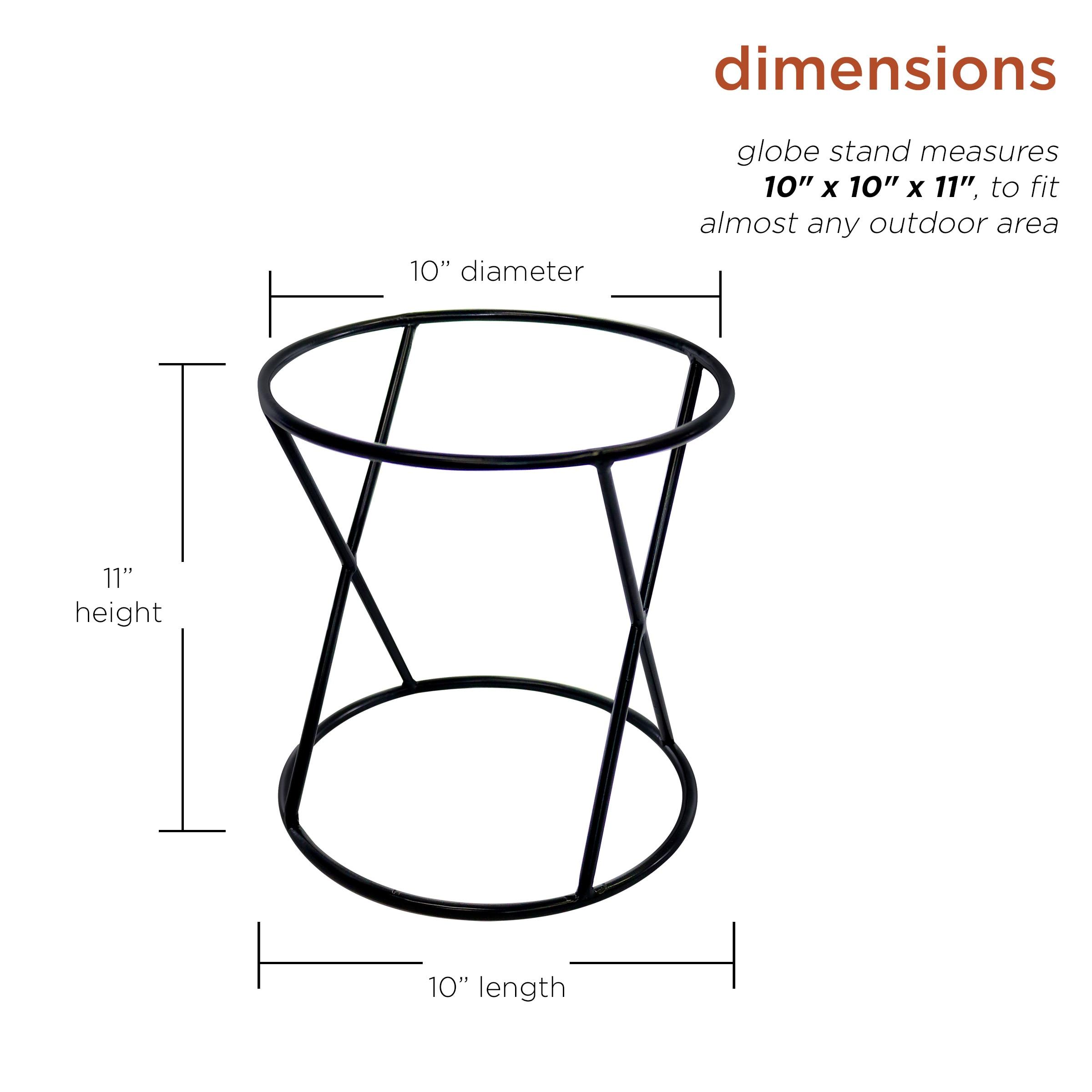 Alpine Corporation 10" x 11" Metal Gazing Globe Display Stand, Black