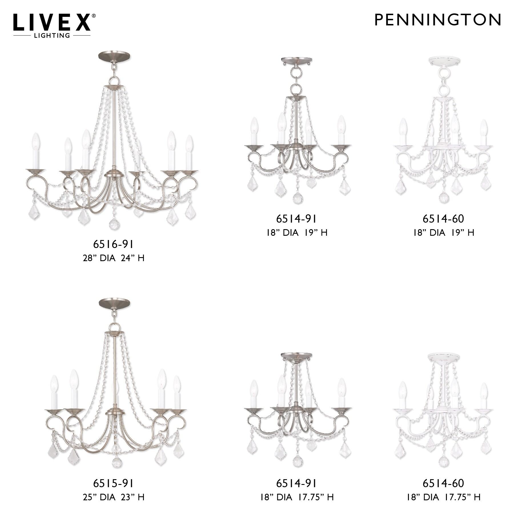 Livex Lighting Pennington 5 - Light Chandelier in Brushed Nickel