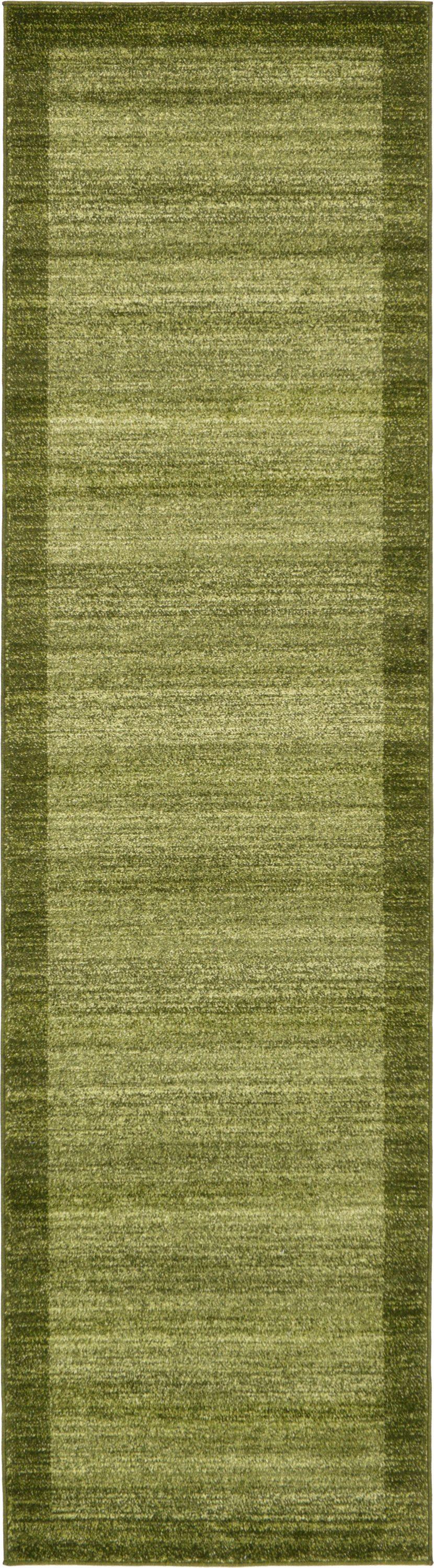 Unique Loom Abigail Del Mar Area Rug , 2'7"x10' Runner ,Light Green