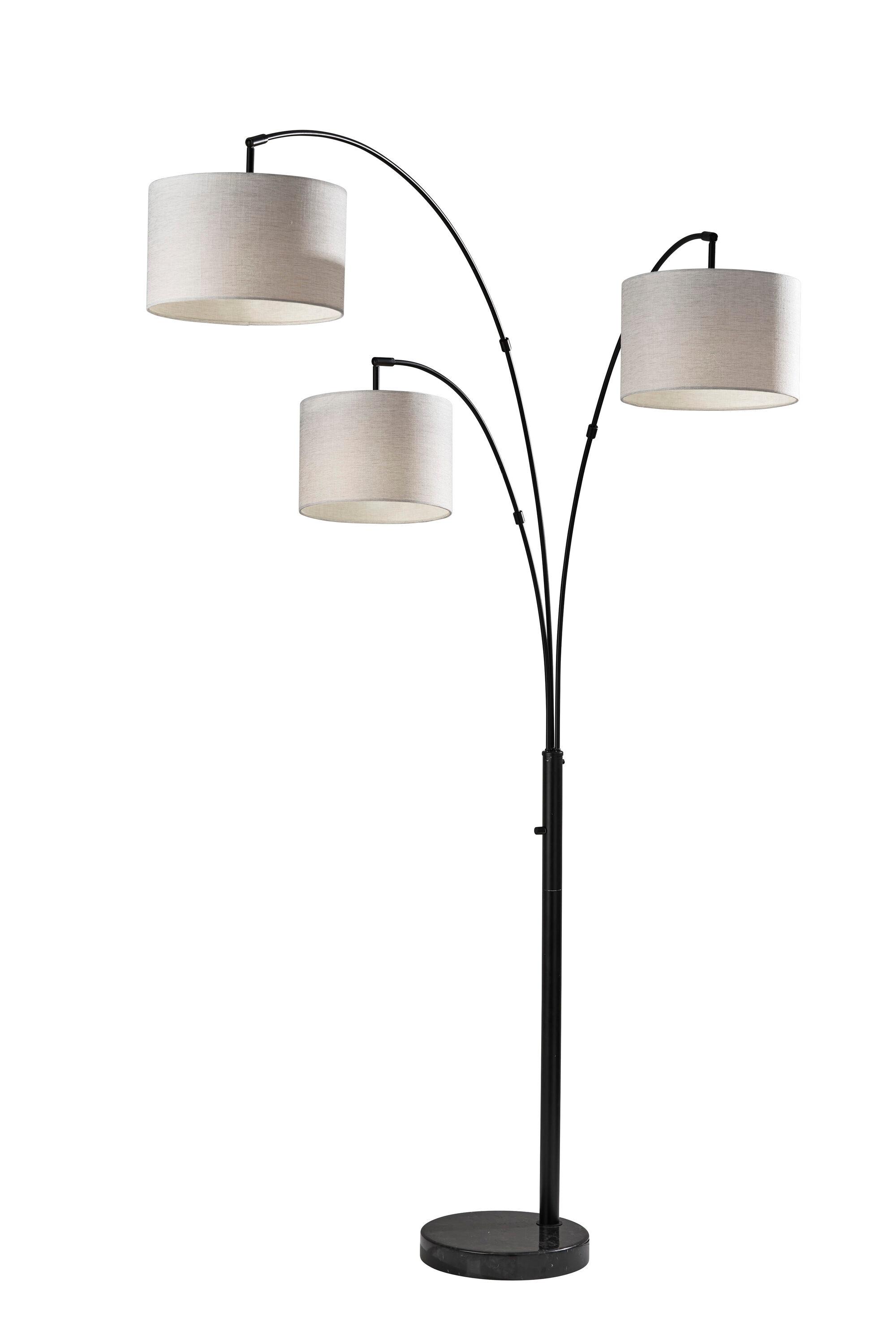 Adesso Home Brand Bowery 3-Arm Arc Lamp in Black Color