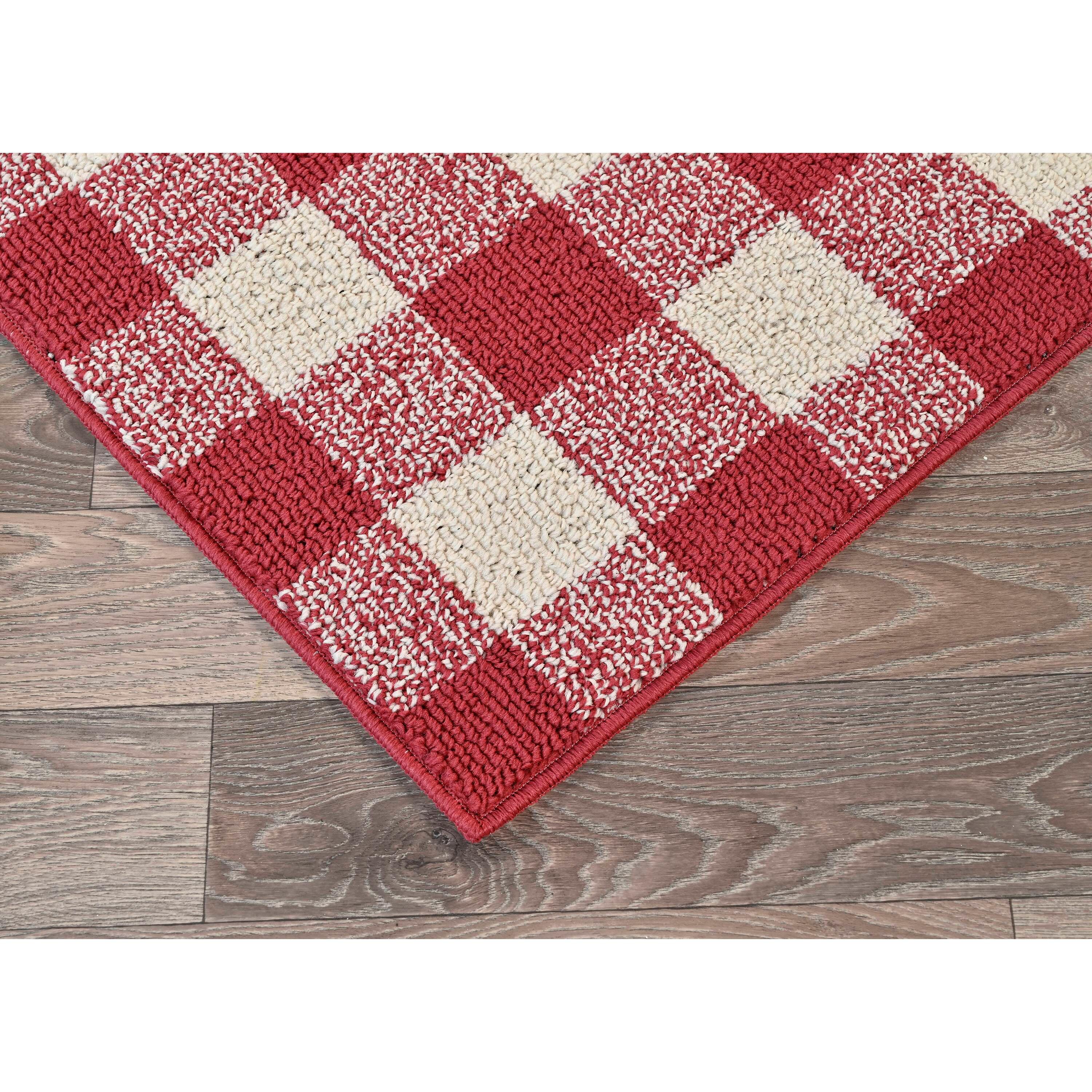 Garland Rug Country Living Buffalo Plaid Polypropylene Chili/Ivory Indoor/Outdoor Area Rug, 5' x 7'