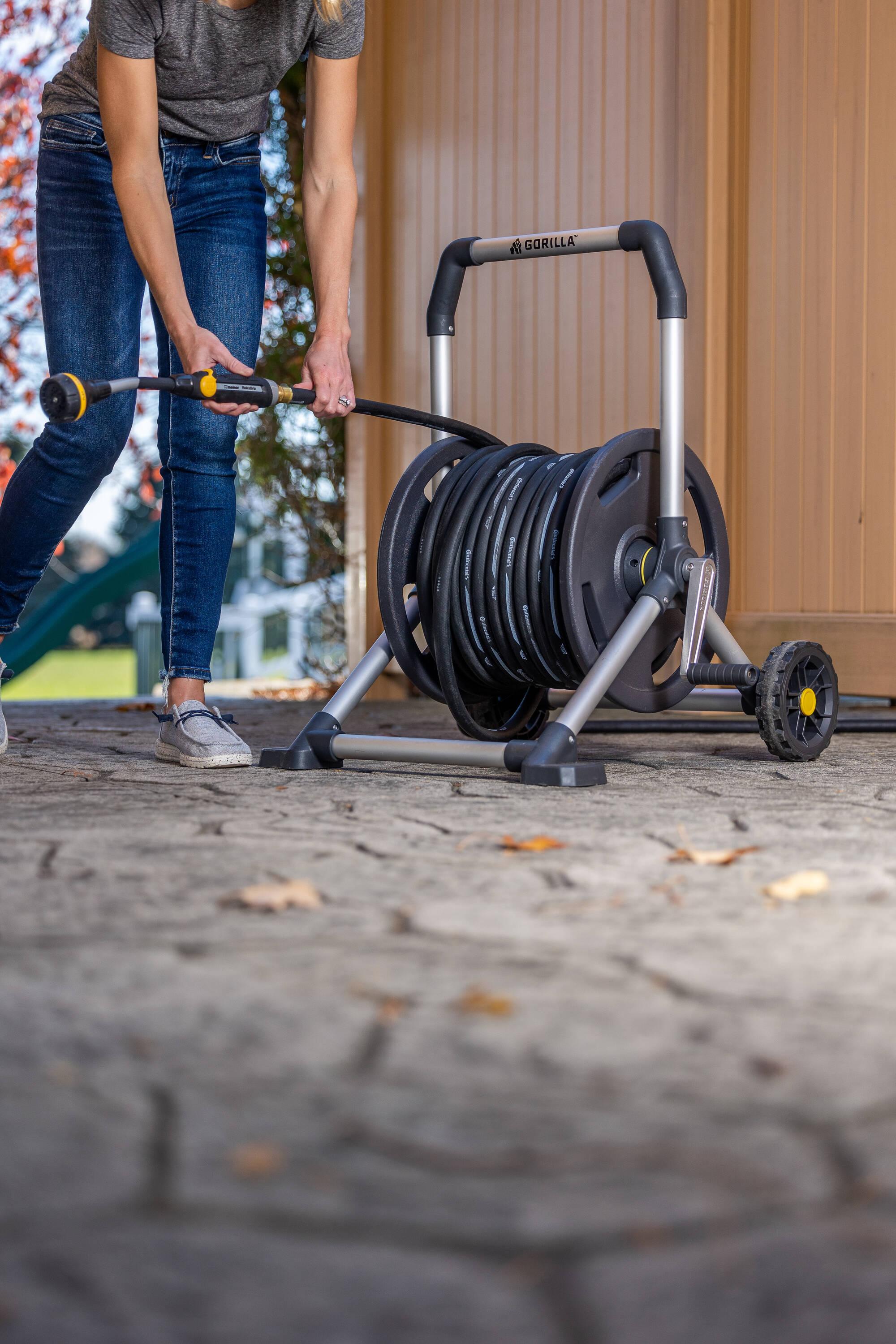 Gorilla 200 ft. Aluminum Zero-Rust Upright Hose Reel