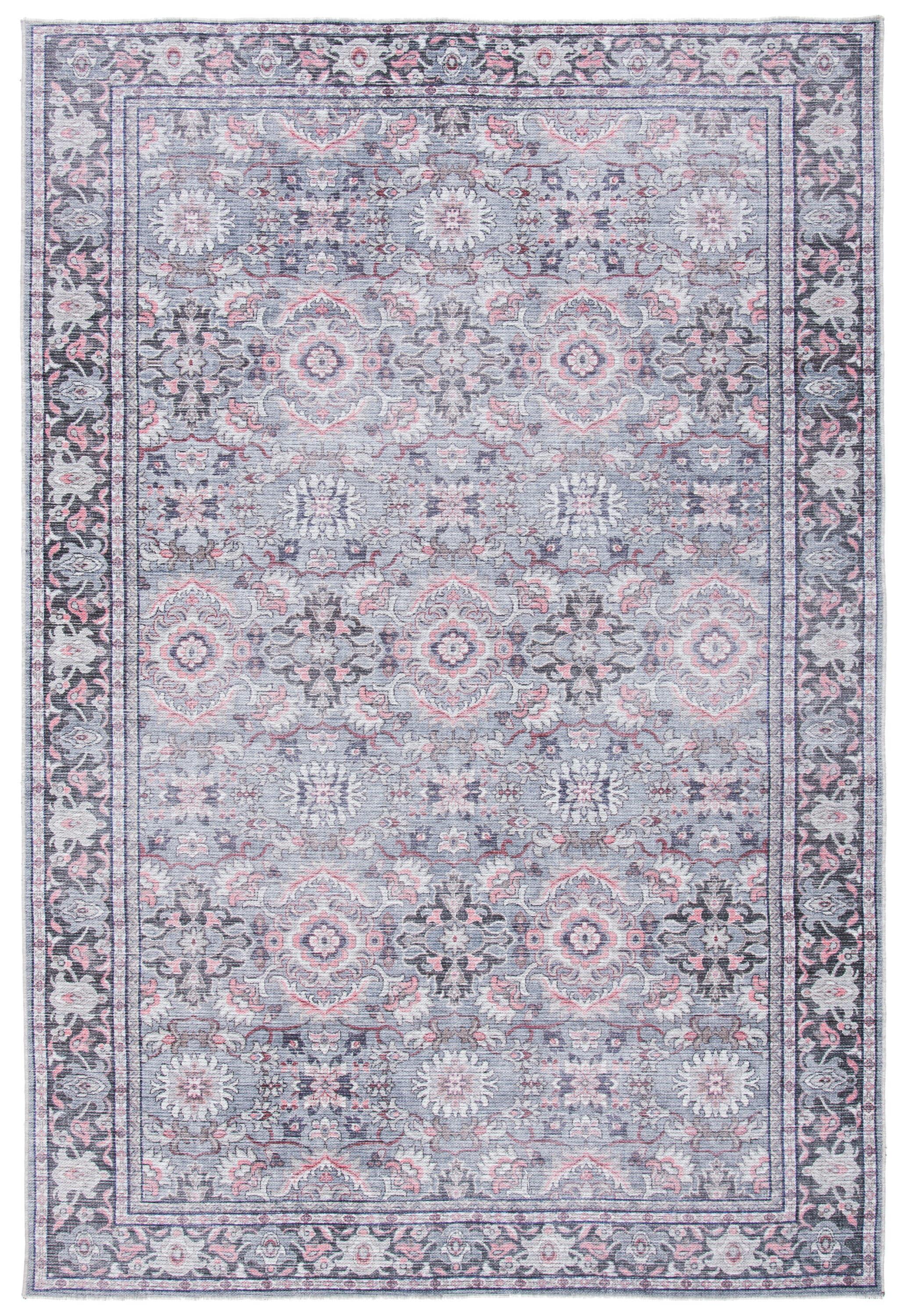 Serapi SEP584 Power Loomed Machine Washable Skid-Resistant Indoor Area Rug - Grey/Pink - 8'x10' - Safavieh